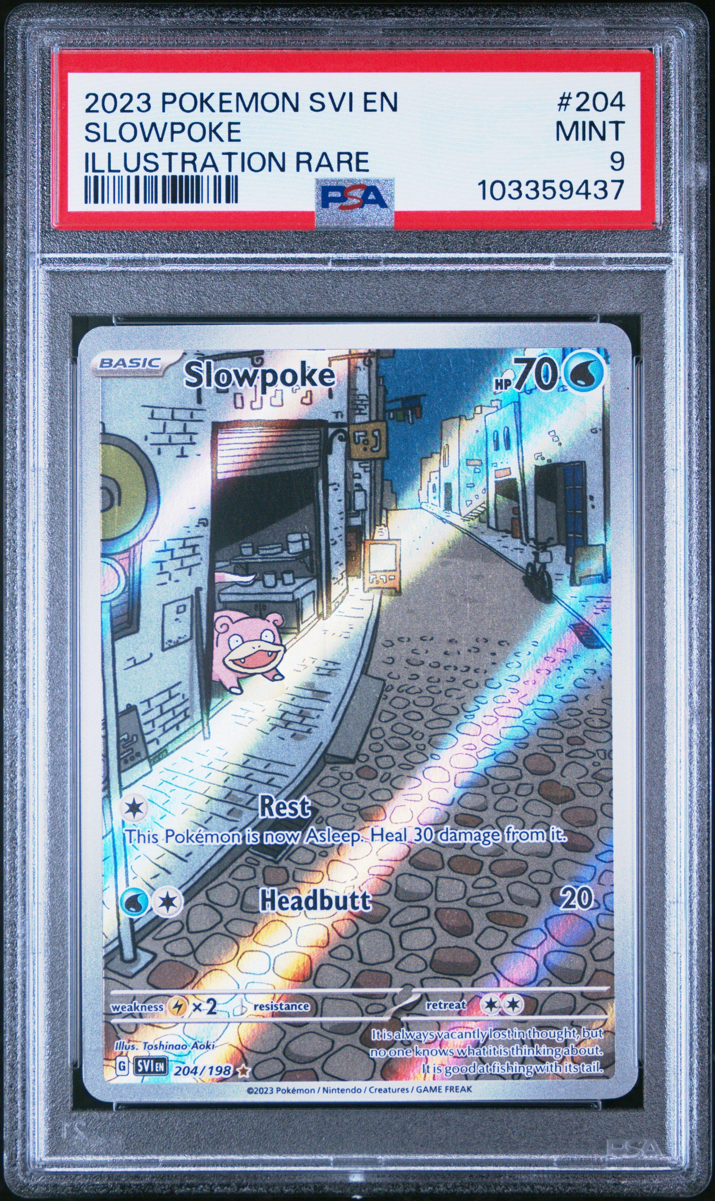 2023 Pokemon Svi En-scarlet & Violet 204 Slowpoke Illustration Rare PSA