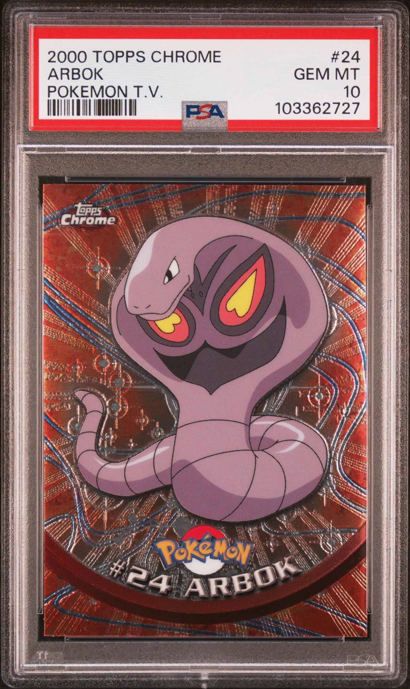 2000 Topps Chrome Pokemon T.v. 24 Arbok PSA