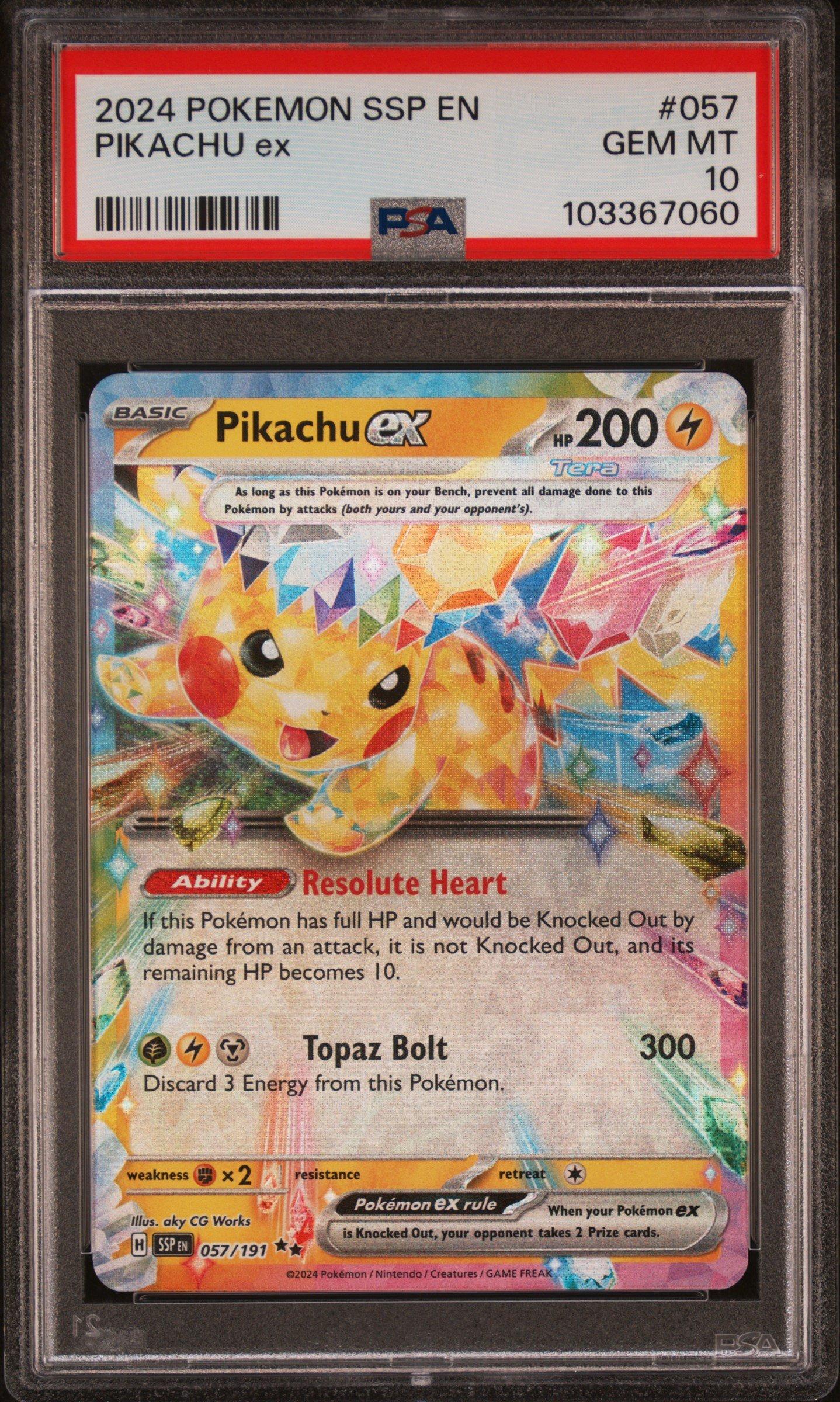 2024 Pokemon Ssp En-surging Sparks 057 Pikachu Ex PSA 10 | GameStop