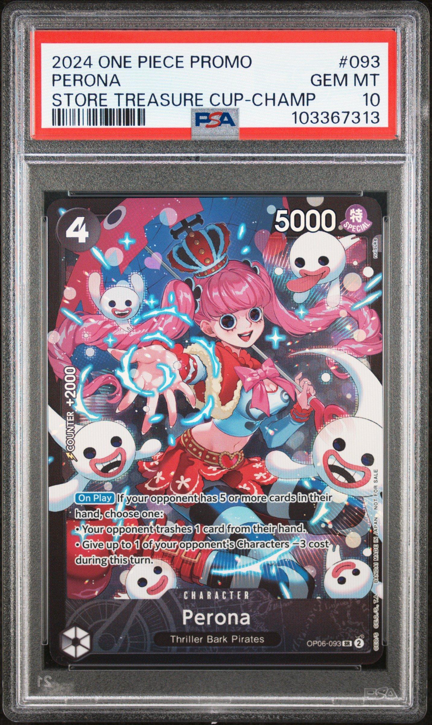 2024 One Piece Promos 093 Perona Store Treasure Cup-champion PSA