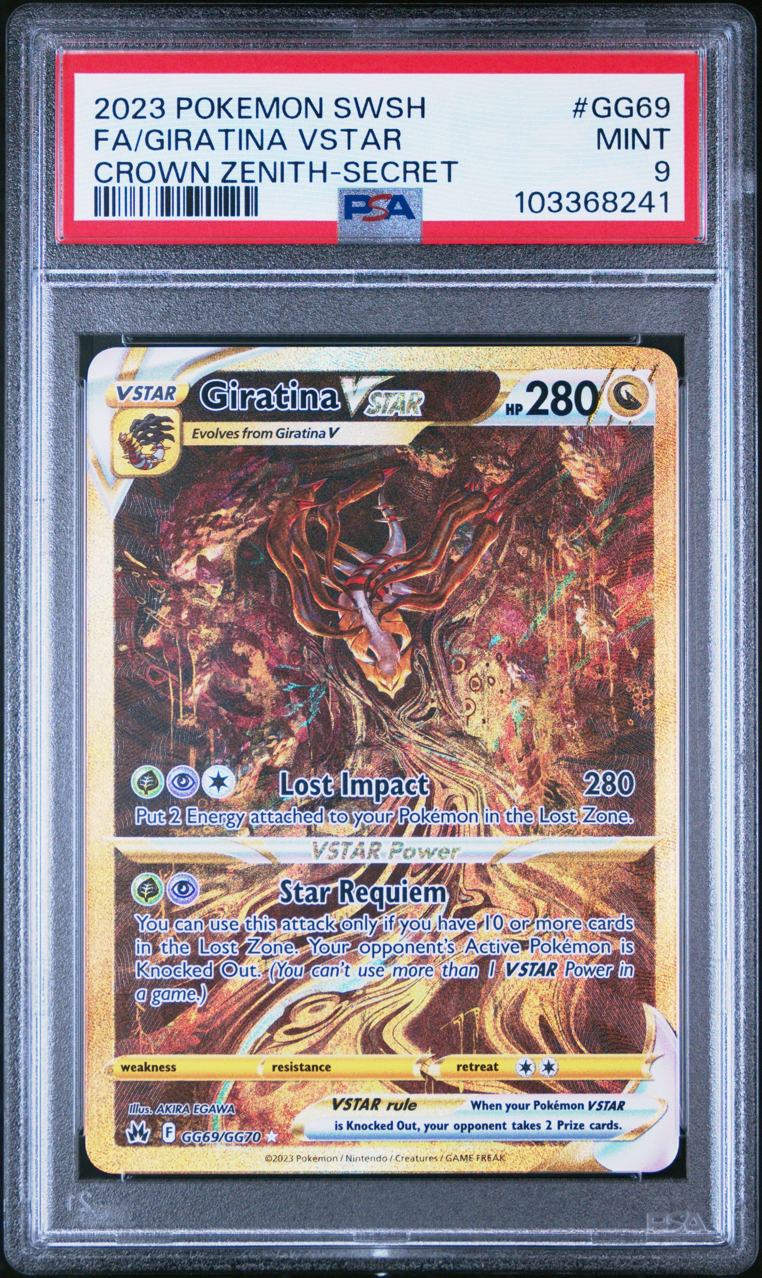 2023 Pokemon Sword And Shield Crown Zenith Gg69 Full Art/giratina Vstar Secret PSA