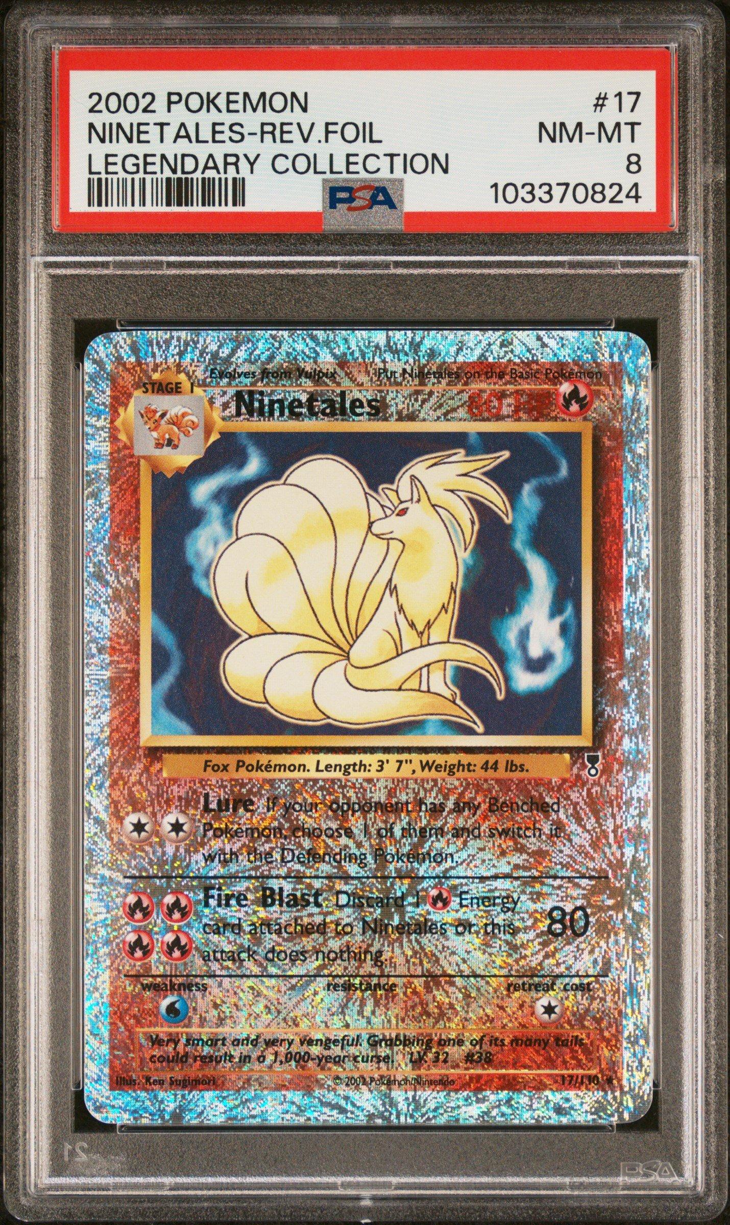2002 Pokemon Legendary Collection 17 Ninetales-reverse Foil PSA 8