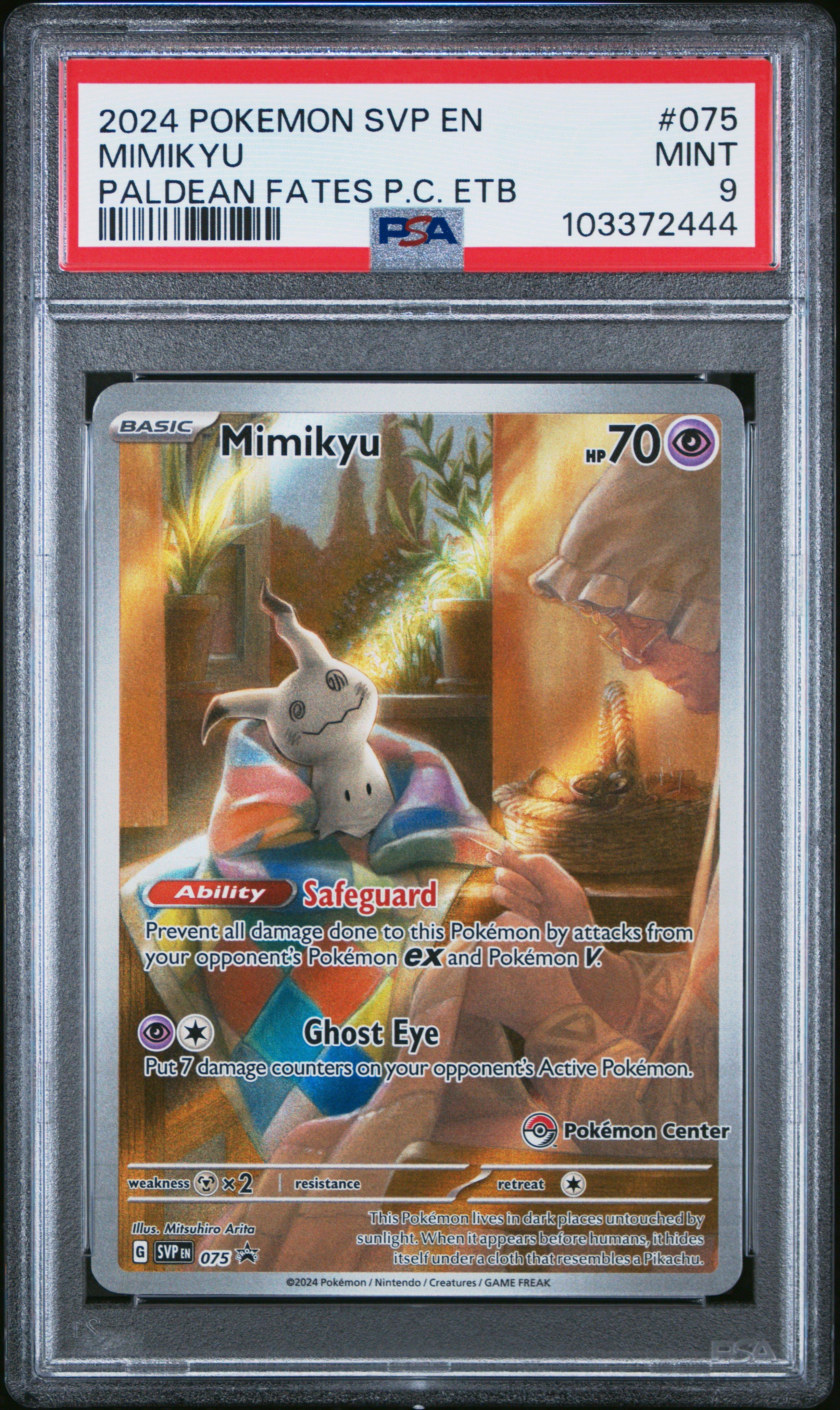pokemon card mimikyu - 097/193 - Paldea Evolved Pokémon Hit Points70 HP Form Pokemon Card 