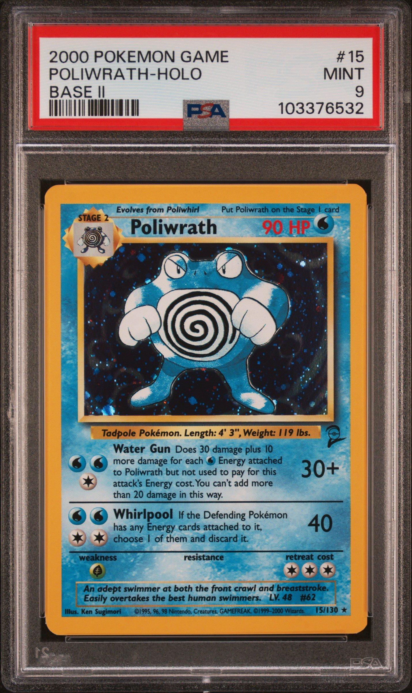 2000 Pokemon Game Base Ii 15 Poliwrath-holo PSA