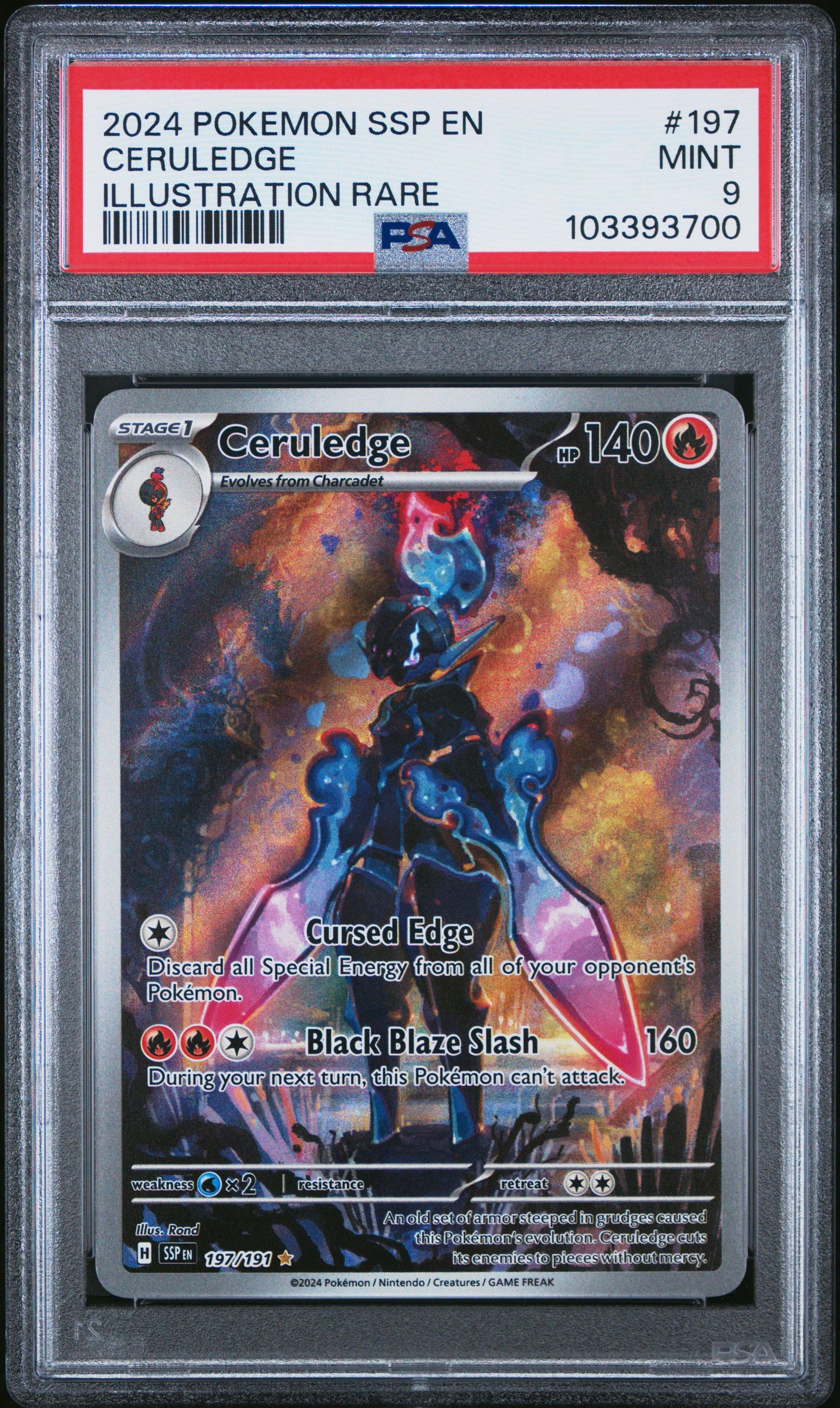 PSA10 2連番 ソウブレイズ CERULEDGE 230 & 070 2024 Pokemon Ssp En-surging Sparks 197 Ceruledge Illustration Rare