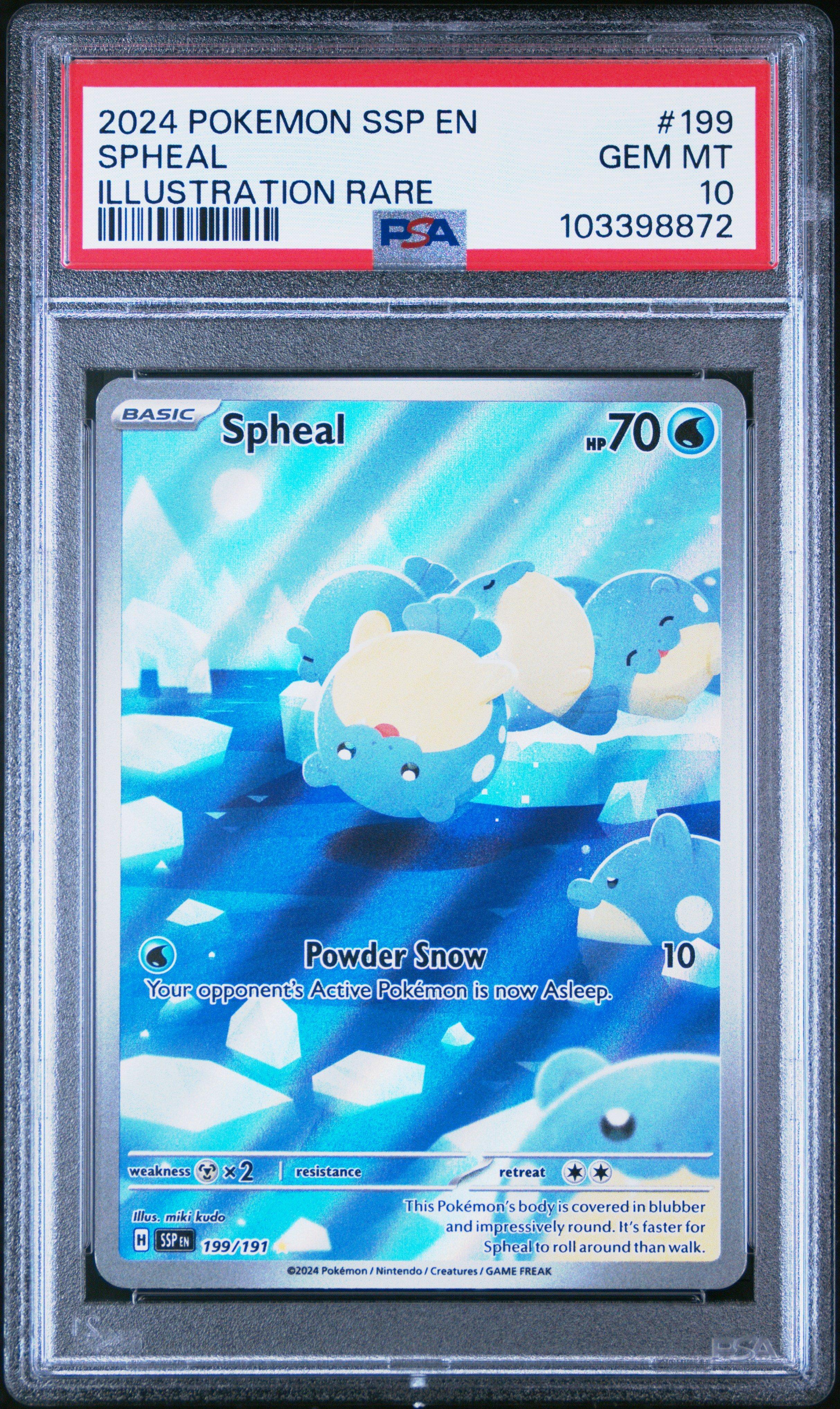 2024 Pokemon Ssp En-surging Sparks 199 Spheal Illustration Rare PSA