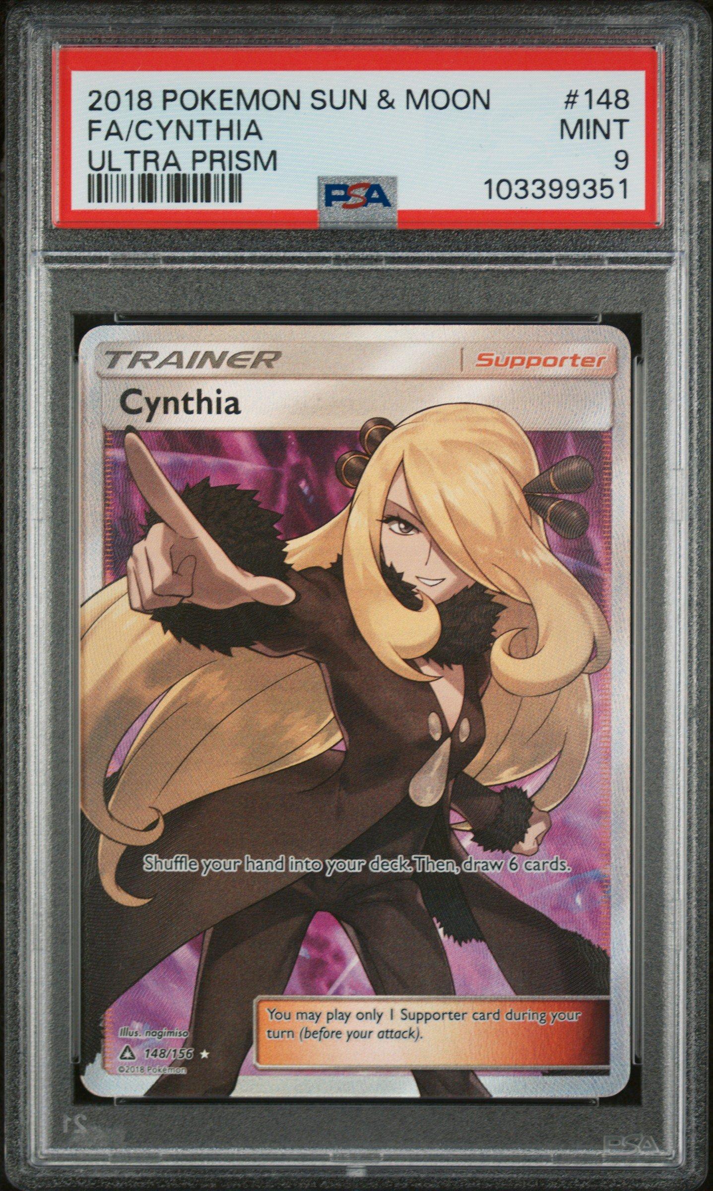2018 Pokemon Sun & Moon Ultra Prism 148 Full Art/cynthia PSA 9