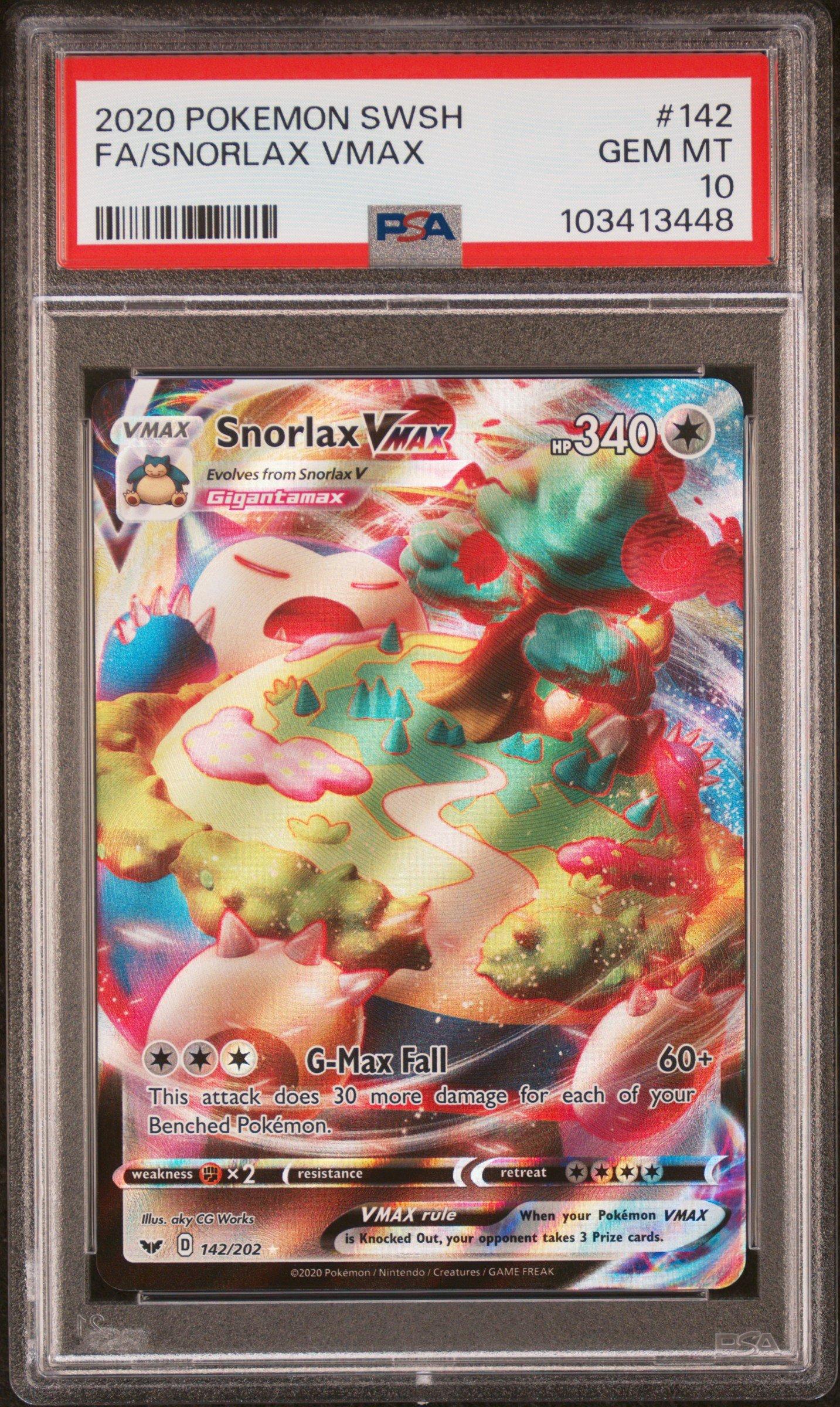 2020 Pokemon Sword & Shield 142 Full Art/snorlax Vmax PSA 10