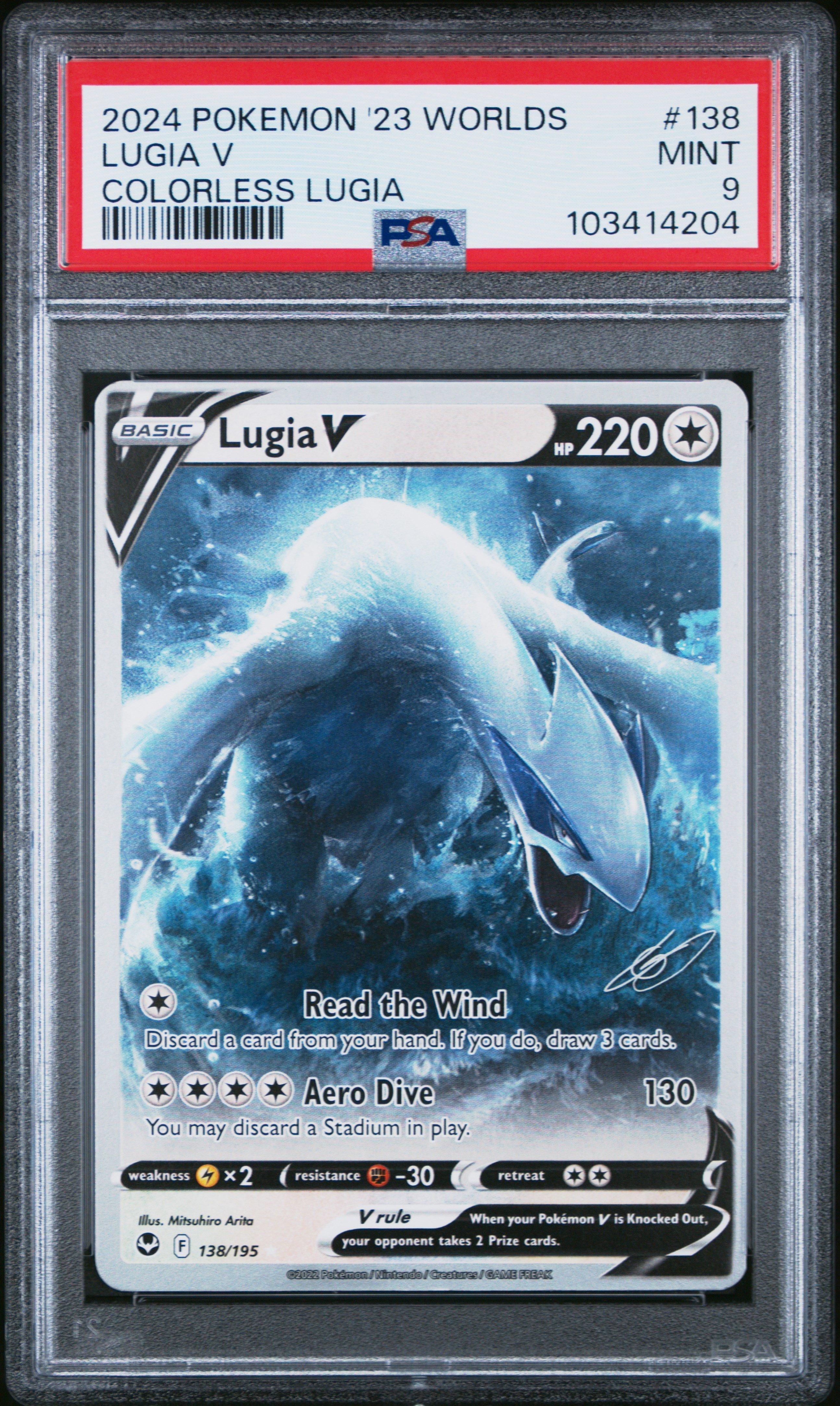 2024 Pokemon 2023 World Championship Deck: Colorless Lugia 138 Lugia V PSA