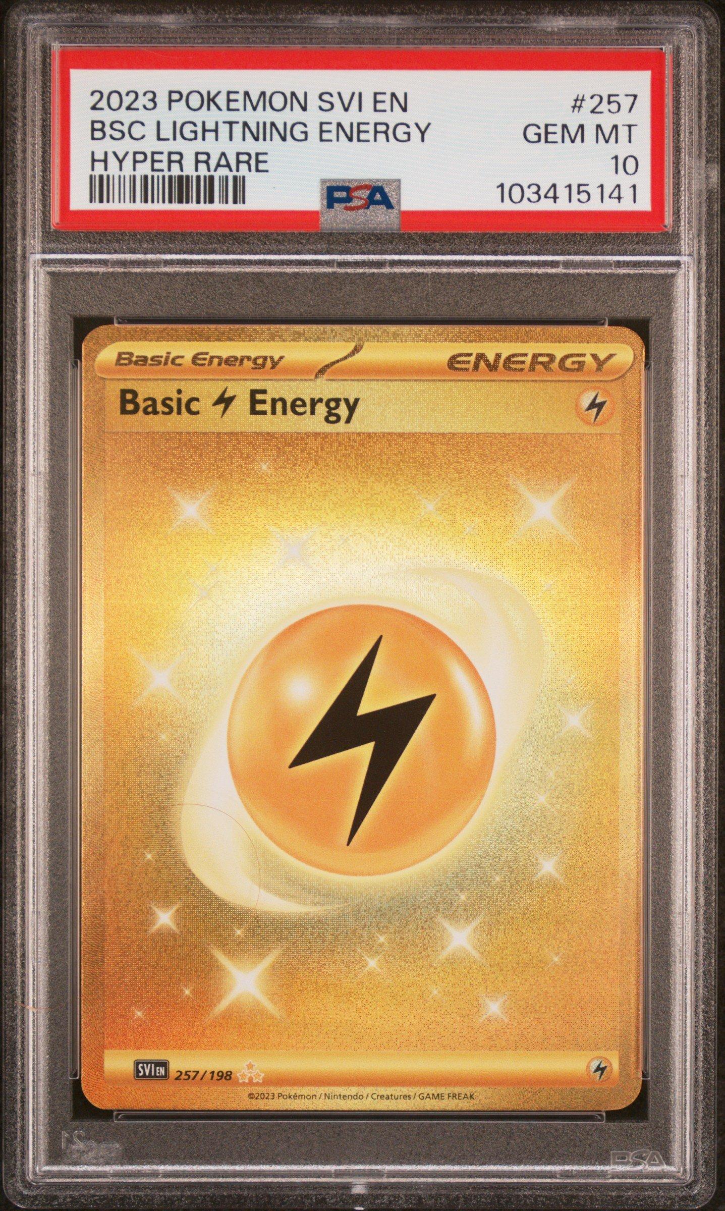 gold energy pokemon card scarlet and violet Basic Lightning Energy - 257/198 Gold Secret Rare