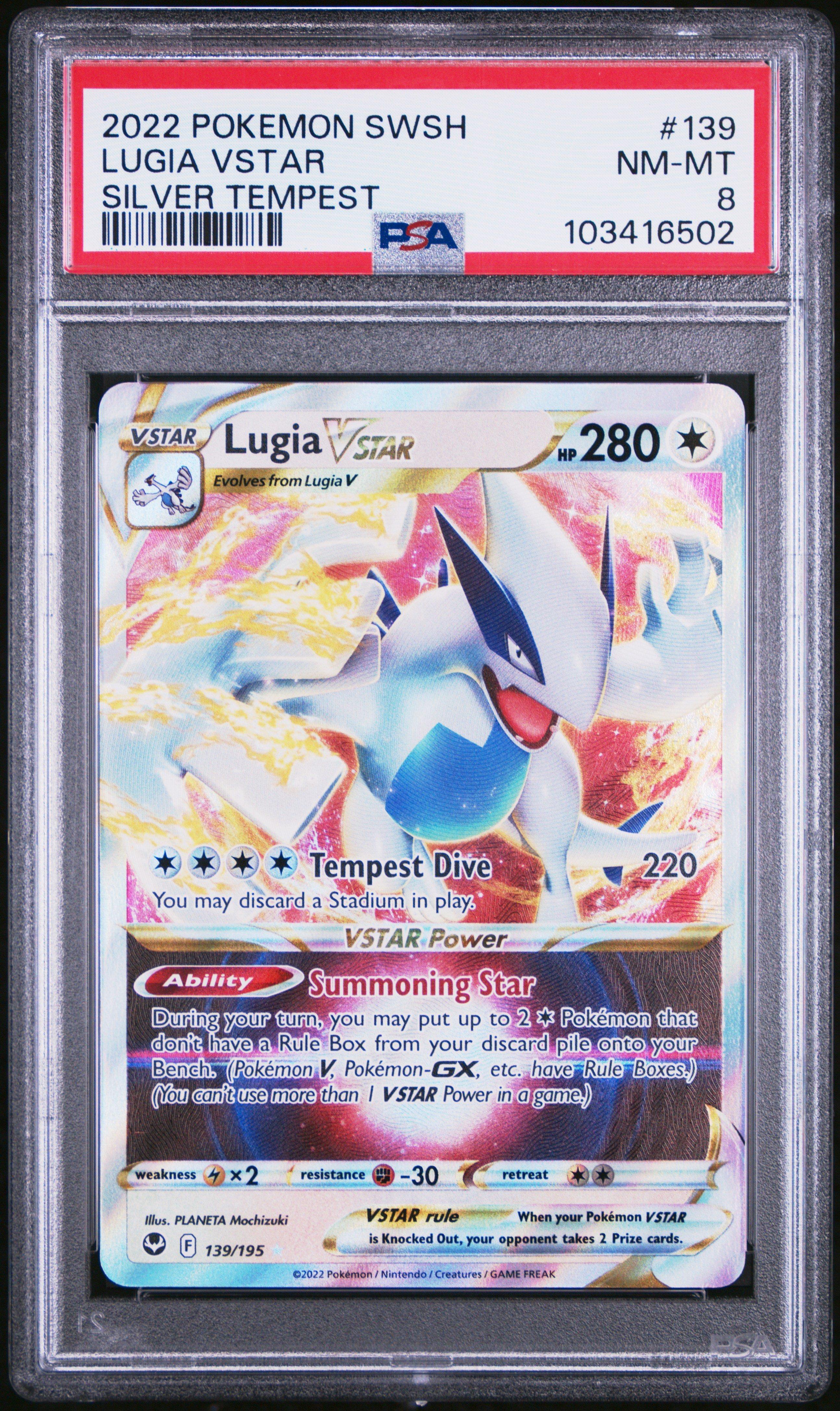 2022 Pokemon Sword & Shield Silver Tempest 139 Lugia Vstar PSA 8 Graded Card  | GameStop