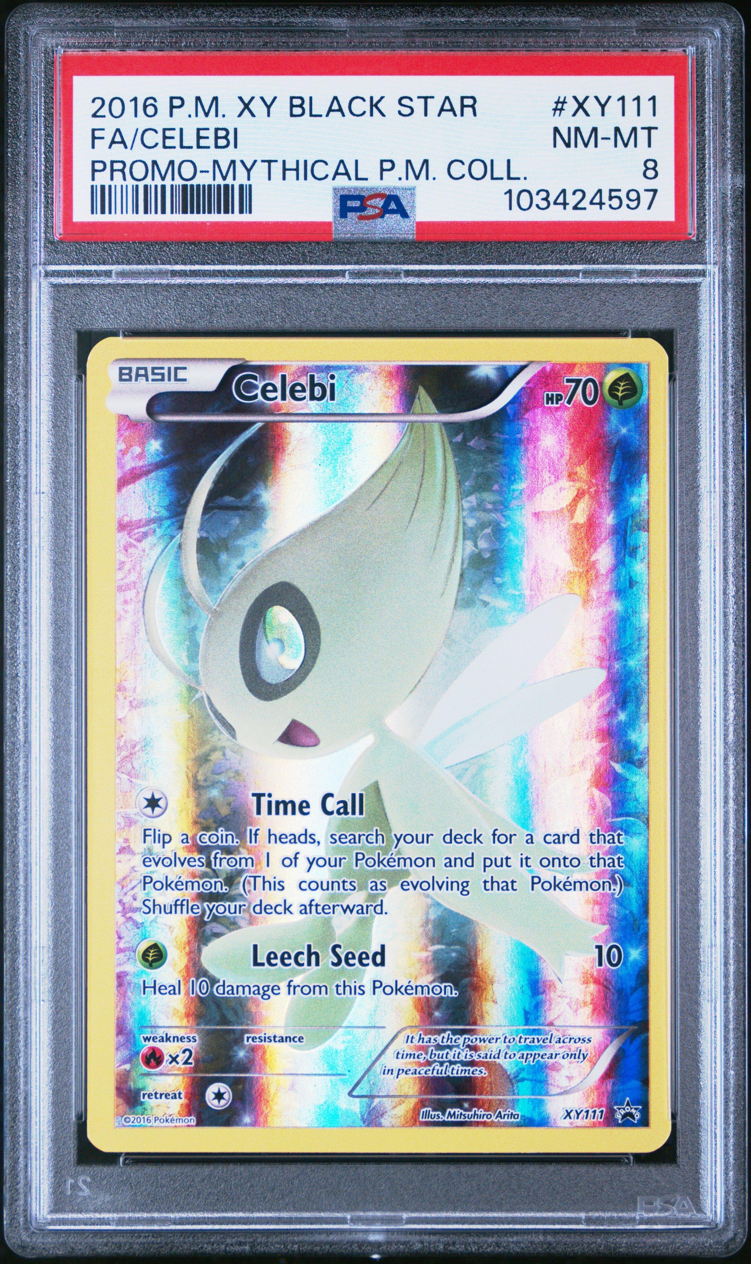 2016 Pokemon Xy Black Star Promo Xy111 Full Art/celebi Mythical Pokemon Collection PSA 8
