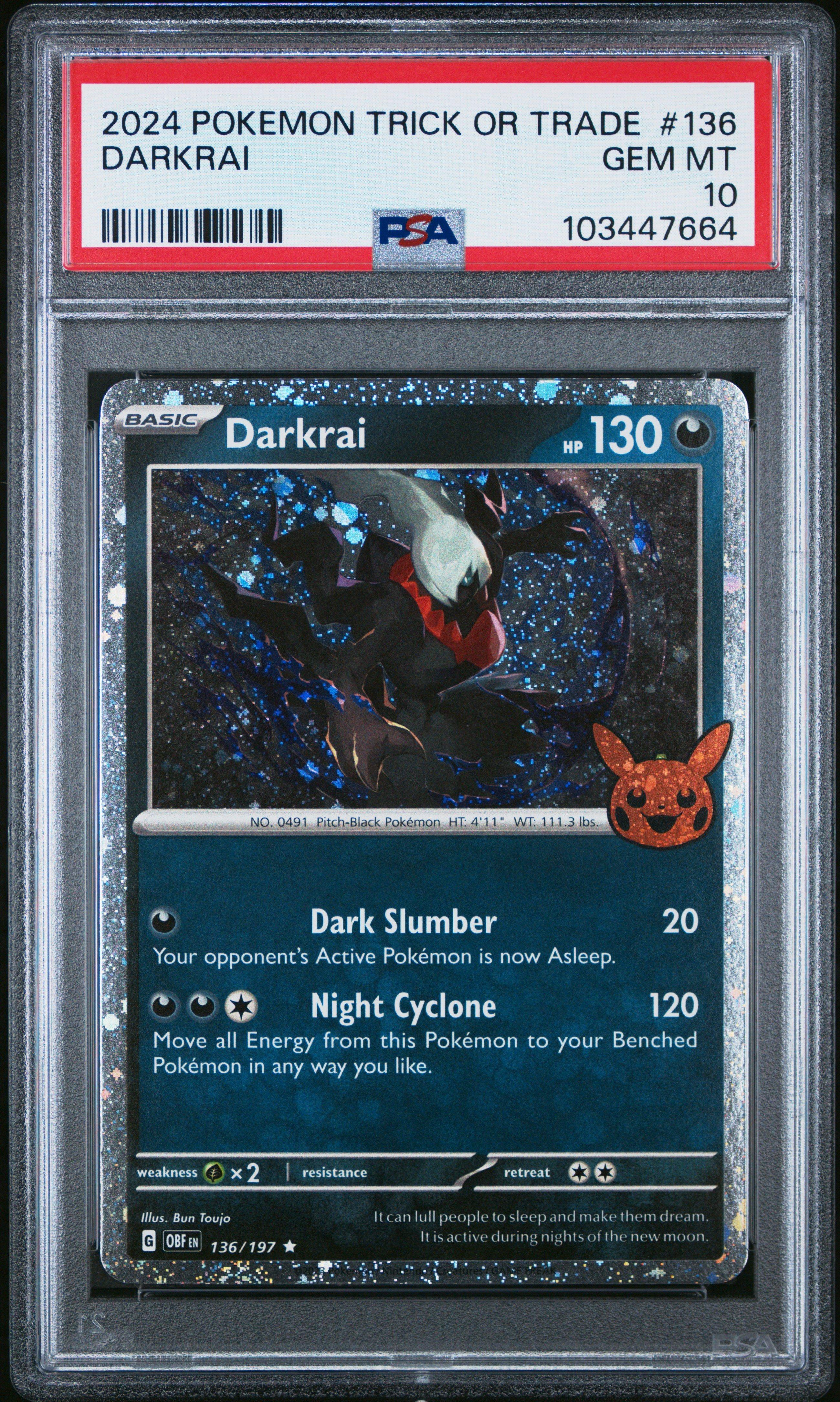 2024 Pokemon Trick Or Trade 136 Darkrai PSA 10 Graded Card | GameStop