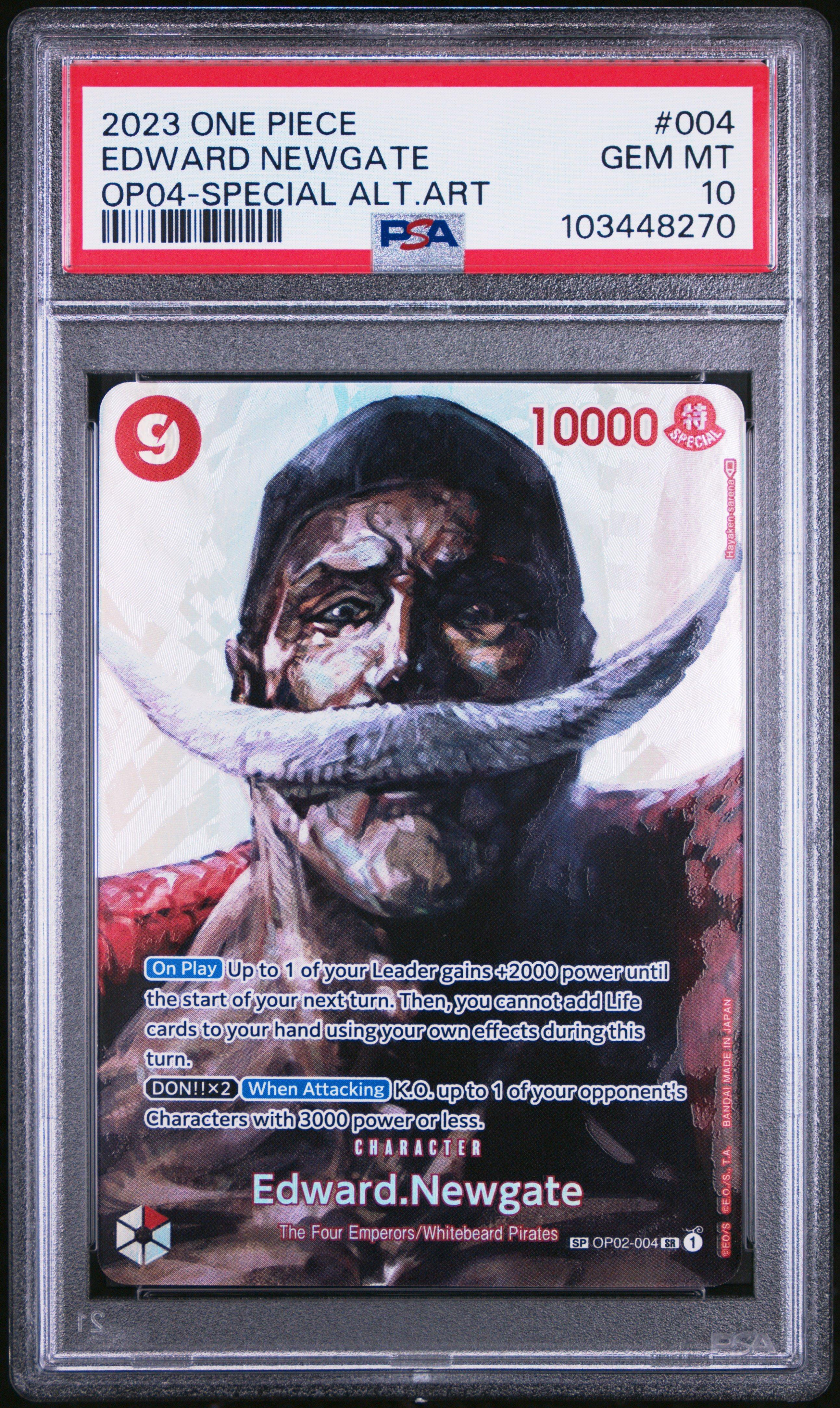 2023 One Piece Op04-kingdoms Of Intrigue 004 Edward Newgate Special Alternate Art PSA 10
