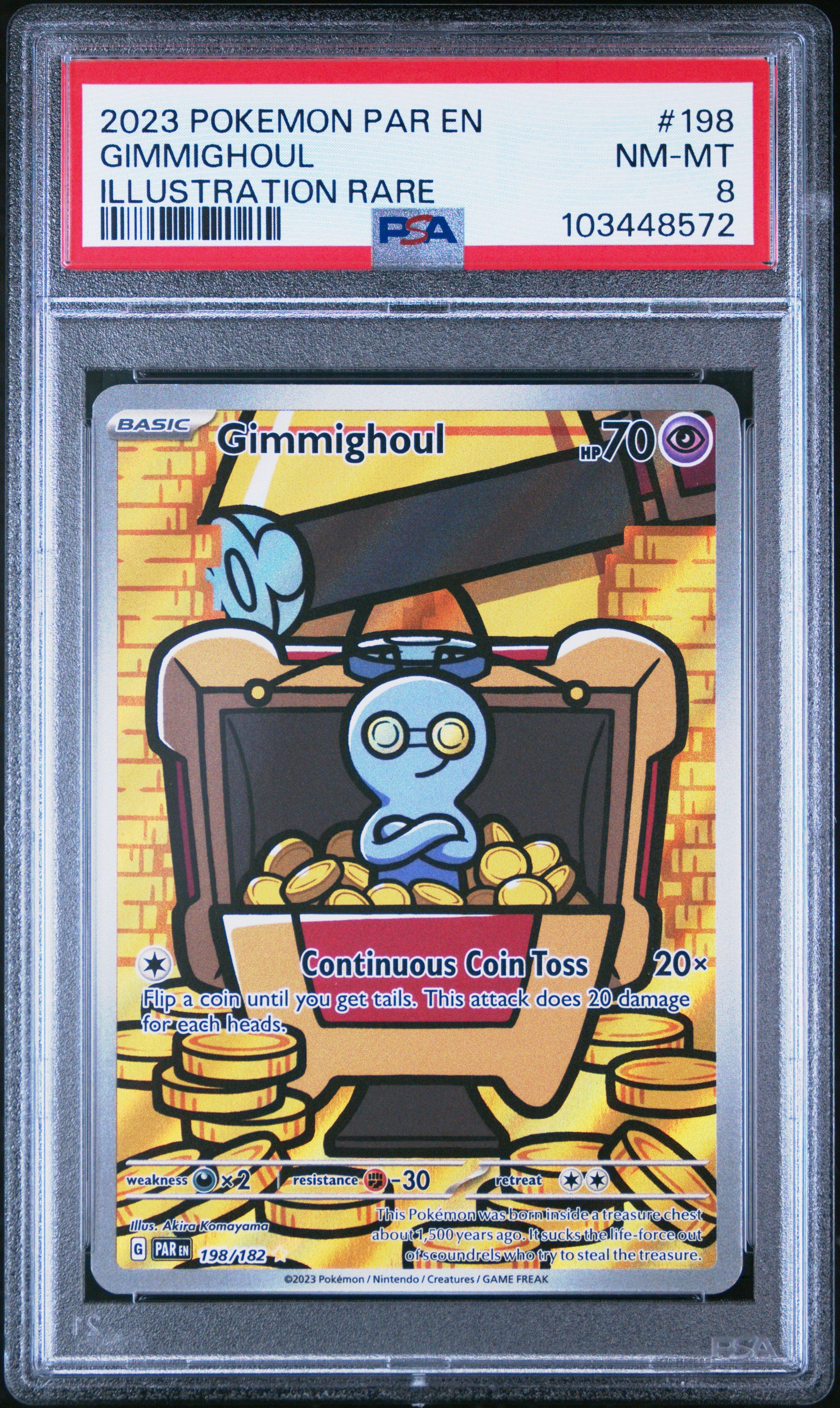 2023 Pokemon Par En-paradox Rift 198 Gimmighoul Illustration Rare PSA