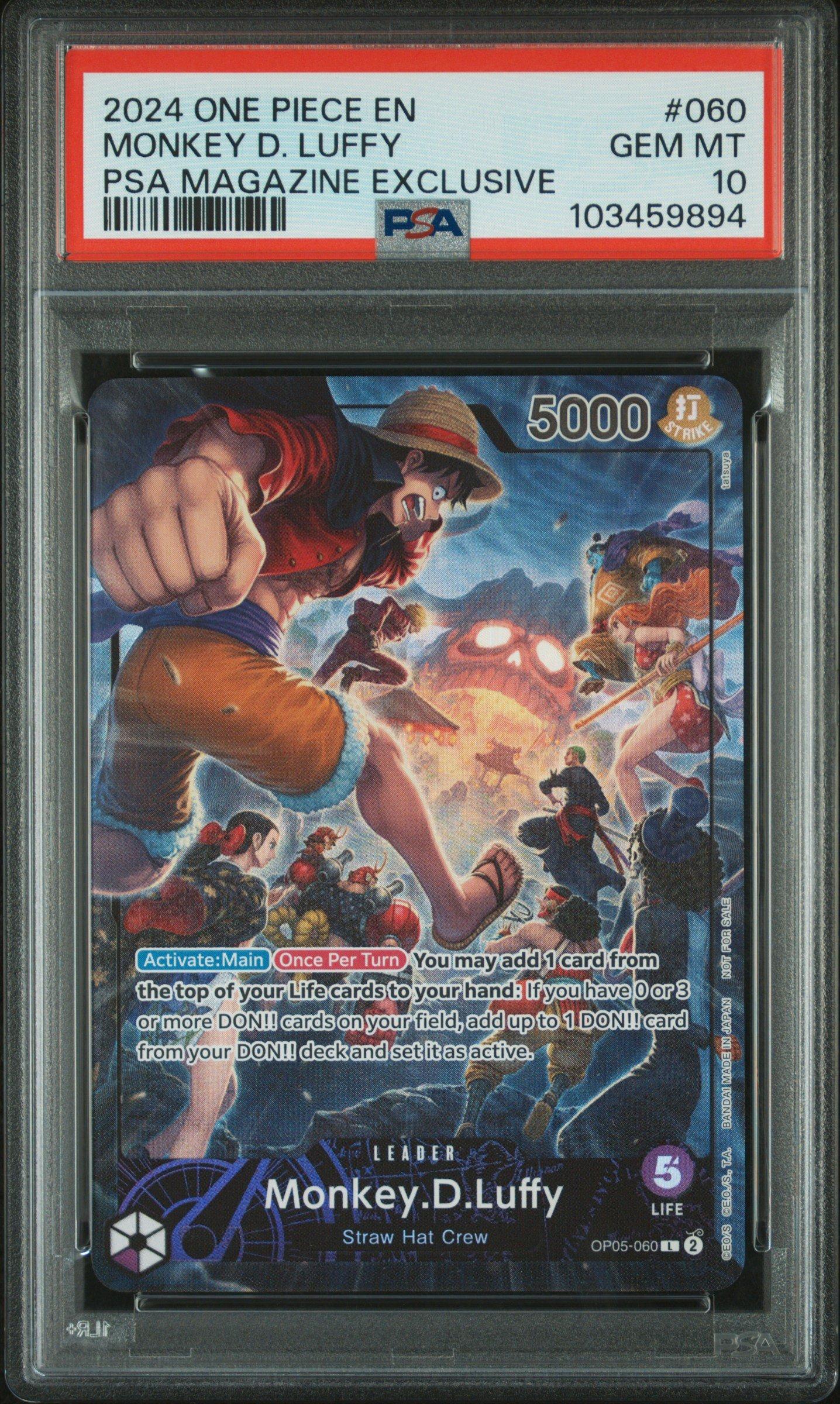 2024 One Piece Promos 060 Monkey D. Luffy Psa Magazine Exclusive PSA