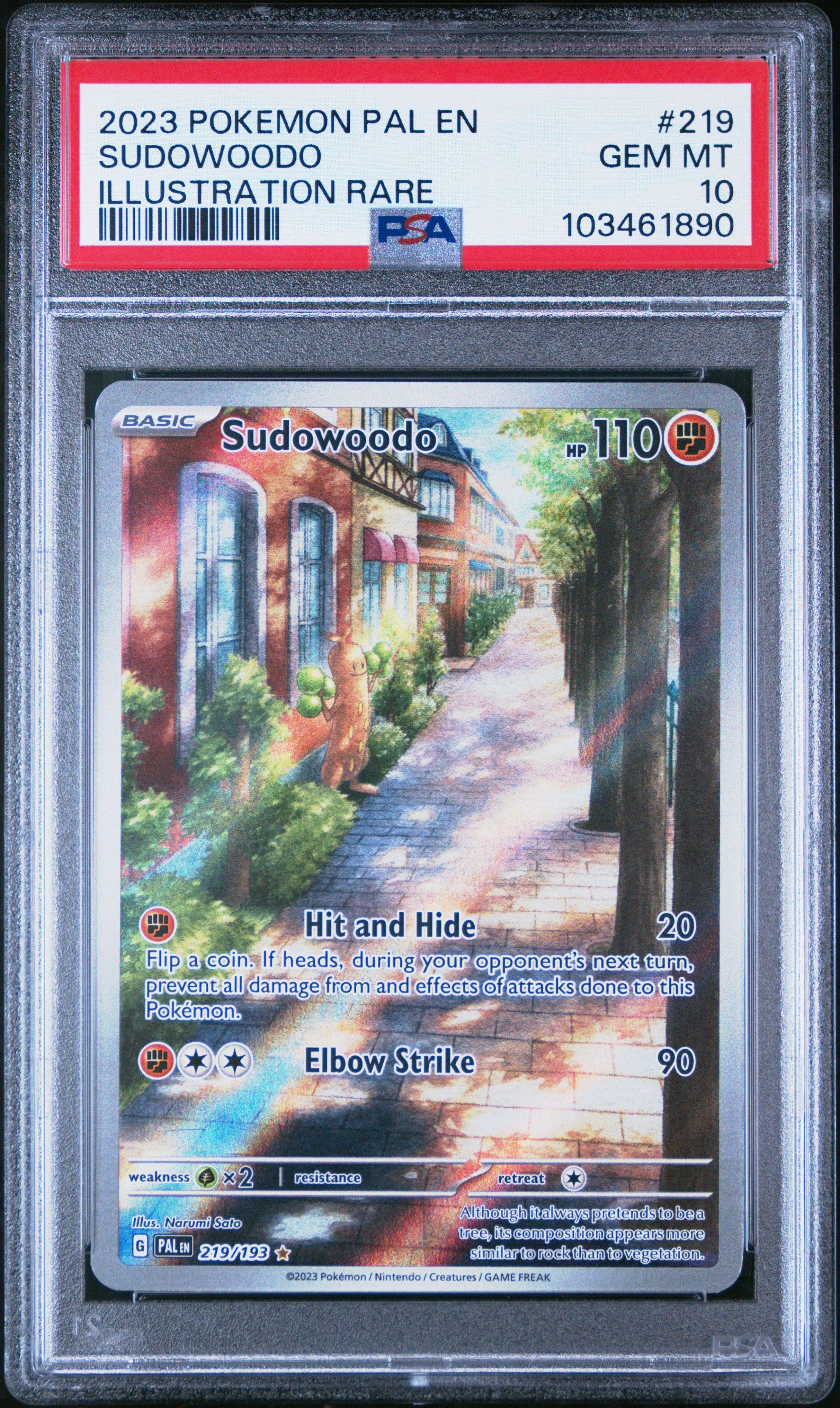 2023 Pokemon Pal En-paldea Evolved 219 Sudowoodo Illustration Rare PSA