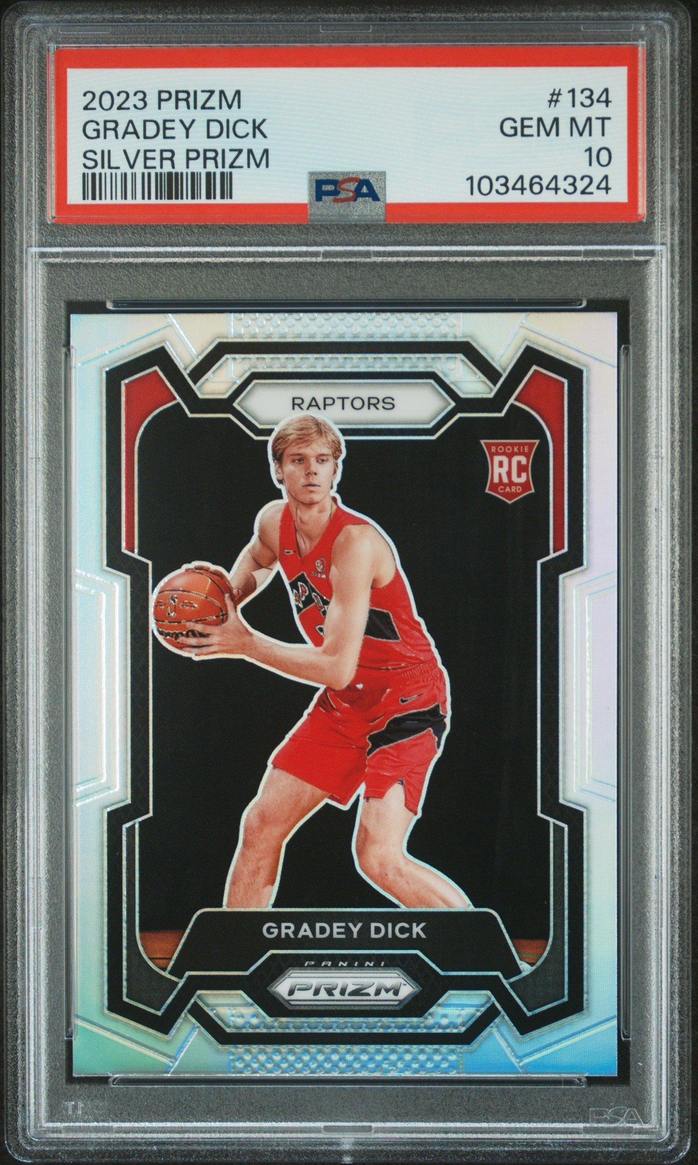 2023 Panini Prizm 134 Gradey Dick Silver Prizm PSA 10