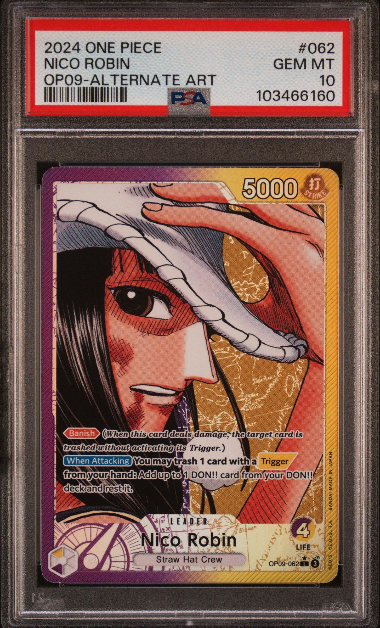 2024 One Piece Op09-emperors In The New World 062 Nico Robin Alternate Art PSA 10