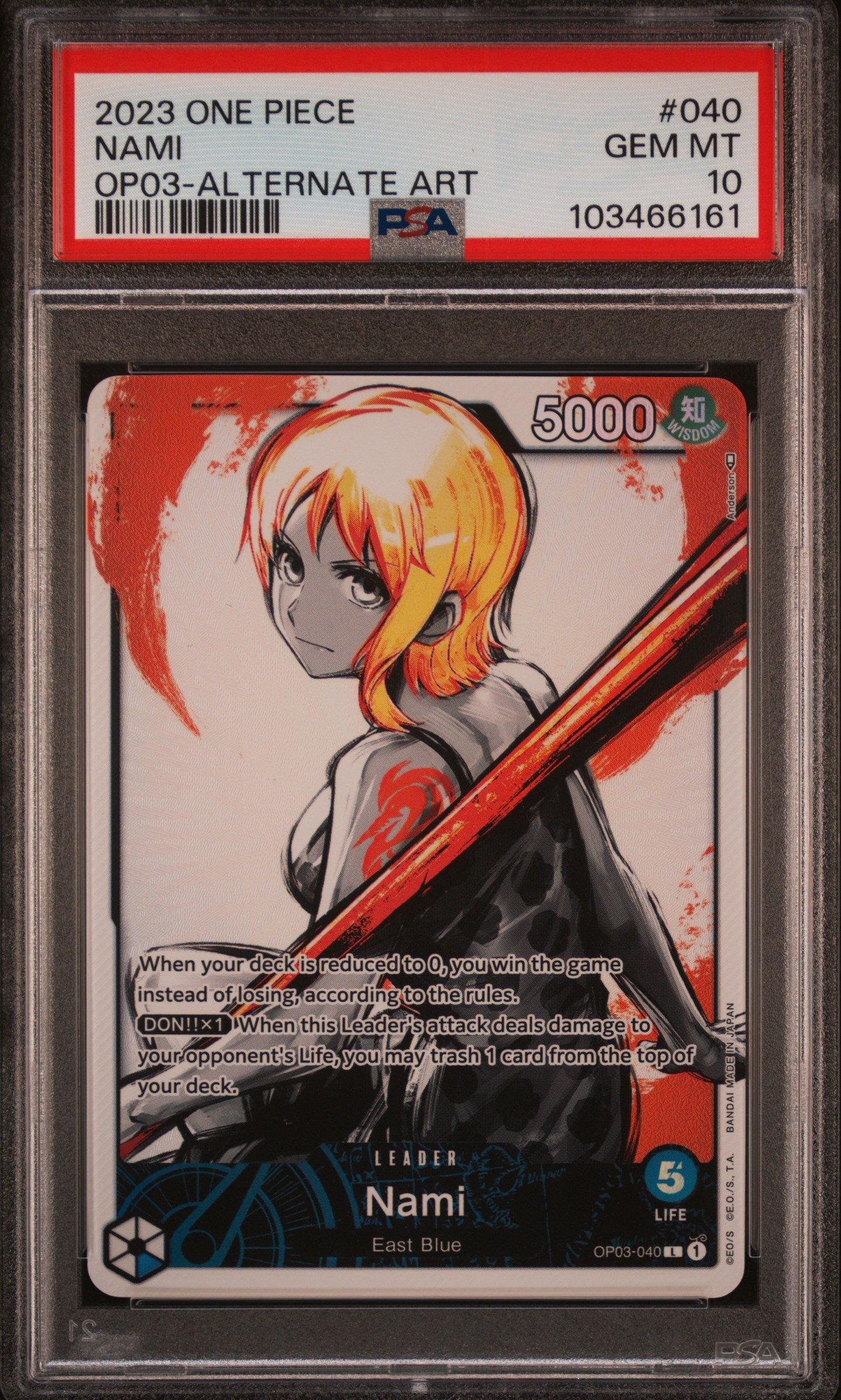 【PSA10】OPO3-040 NAMI ALTERNATE ART Nami 2023 Pillars of Strength #OP03-040 Leader (Alternate