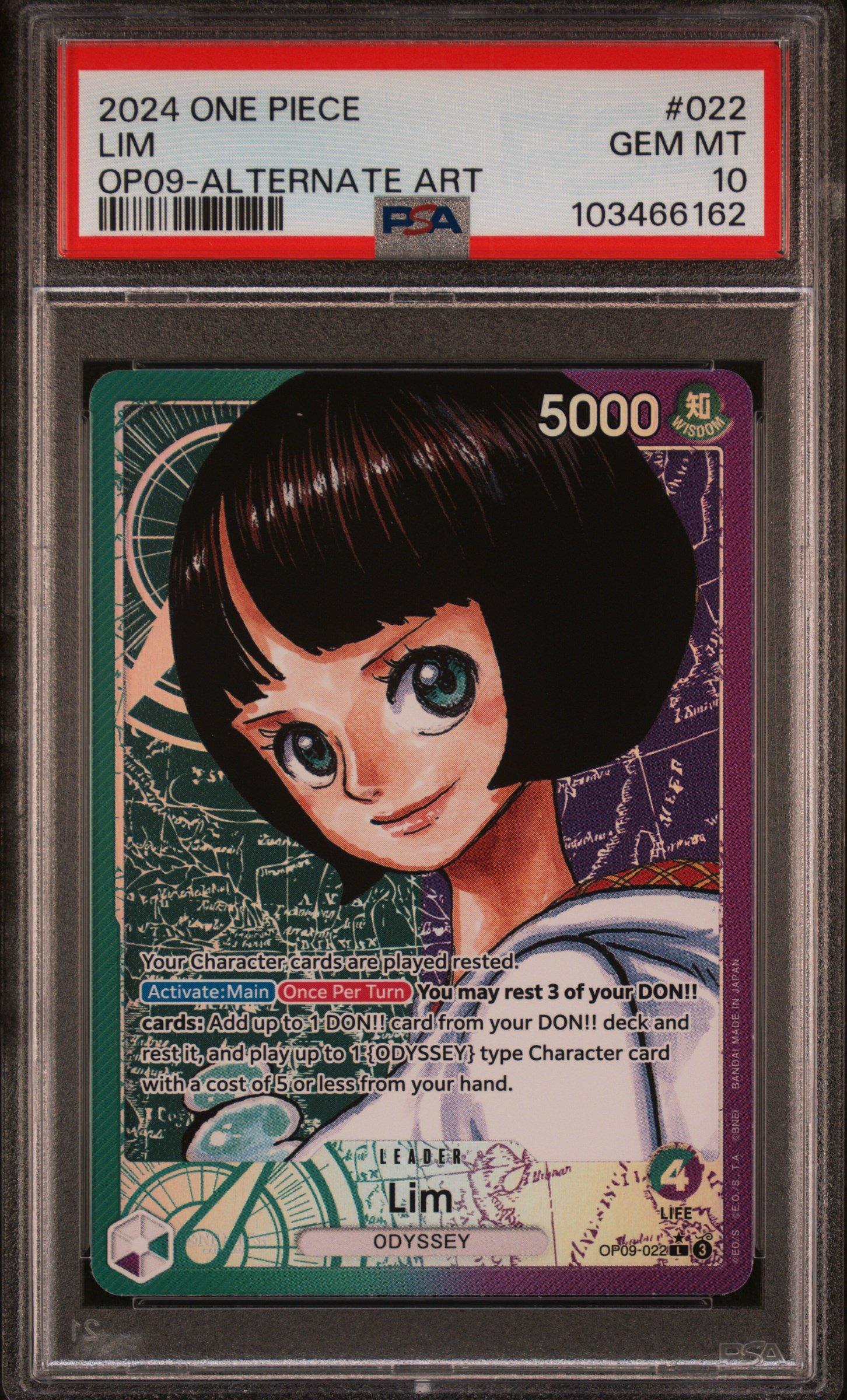 2024 One Piece Op09-emperors In The New World 022 Lim Alternate Art PSA 10