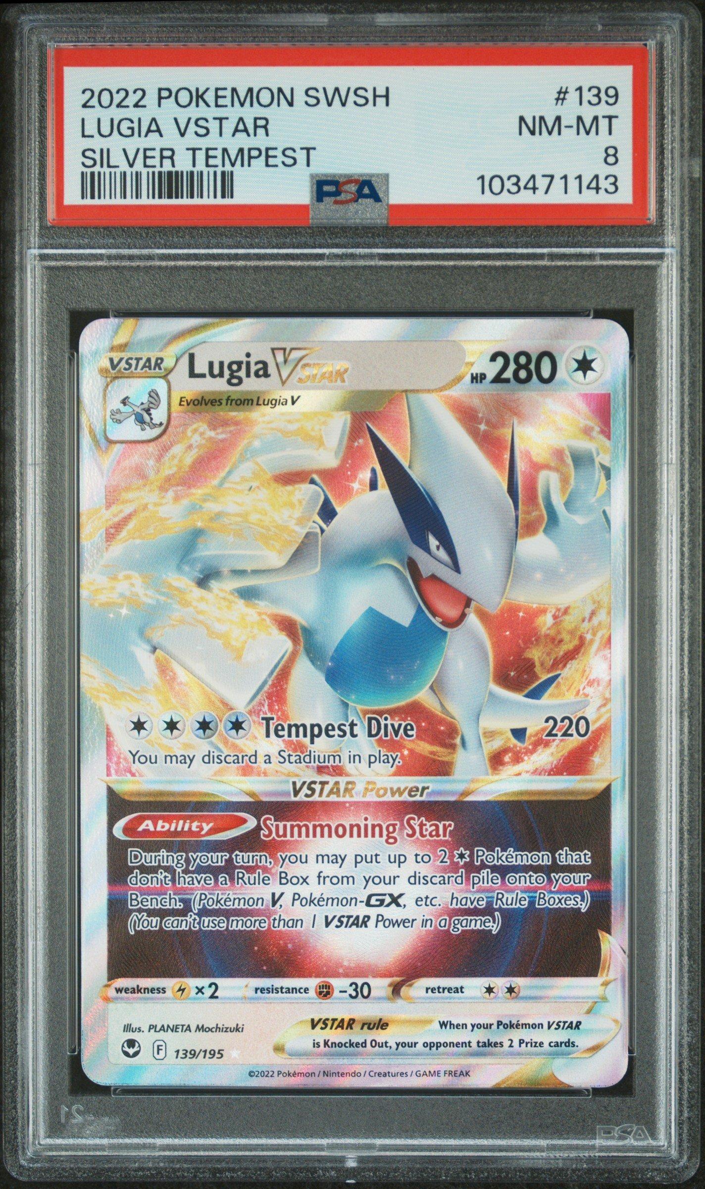 2022 Pokemon Sword & Shield Silver Tempest 139 Lugia Vstar PSA