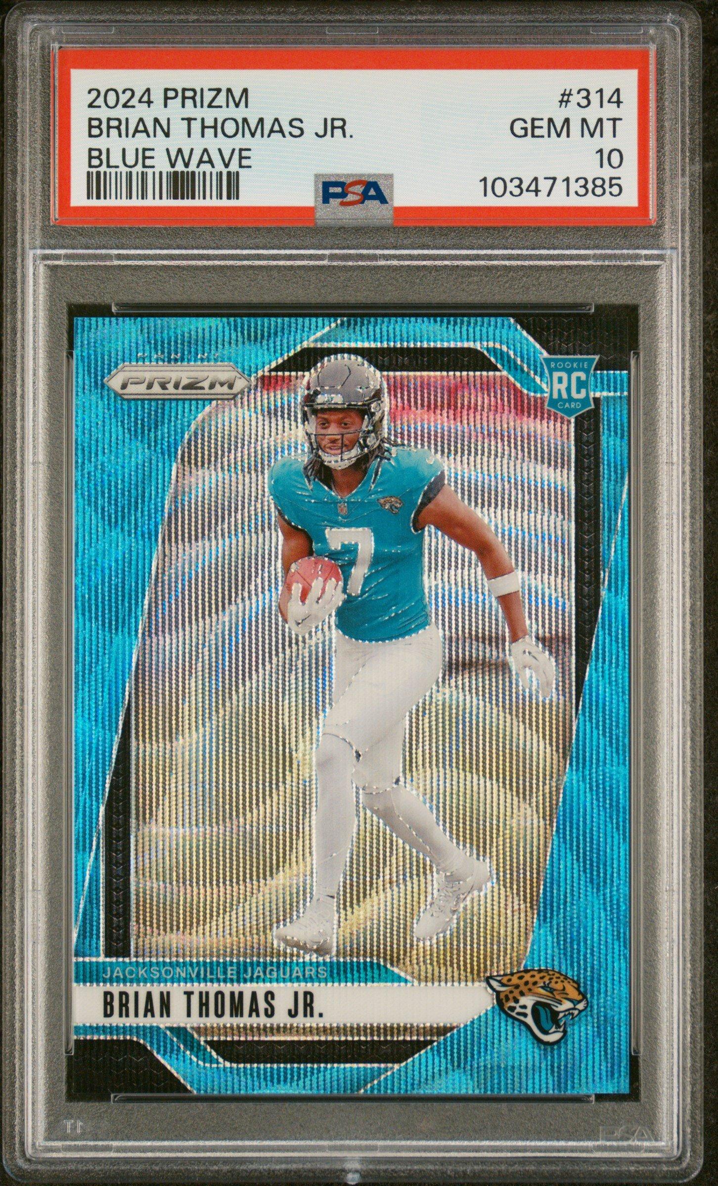 2024 Panini Prizm 314 Brian Thomas Jr. Blue Wave PSA 10