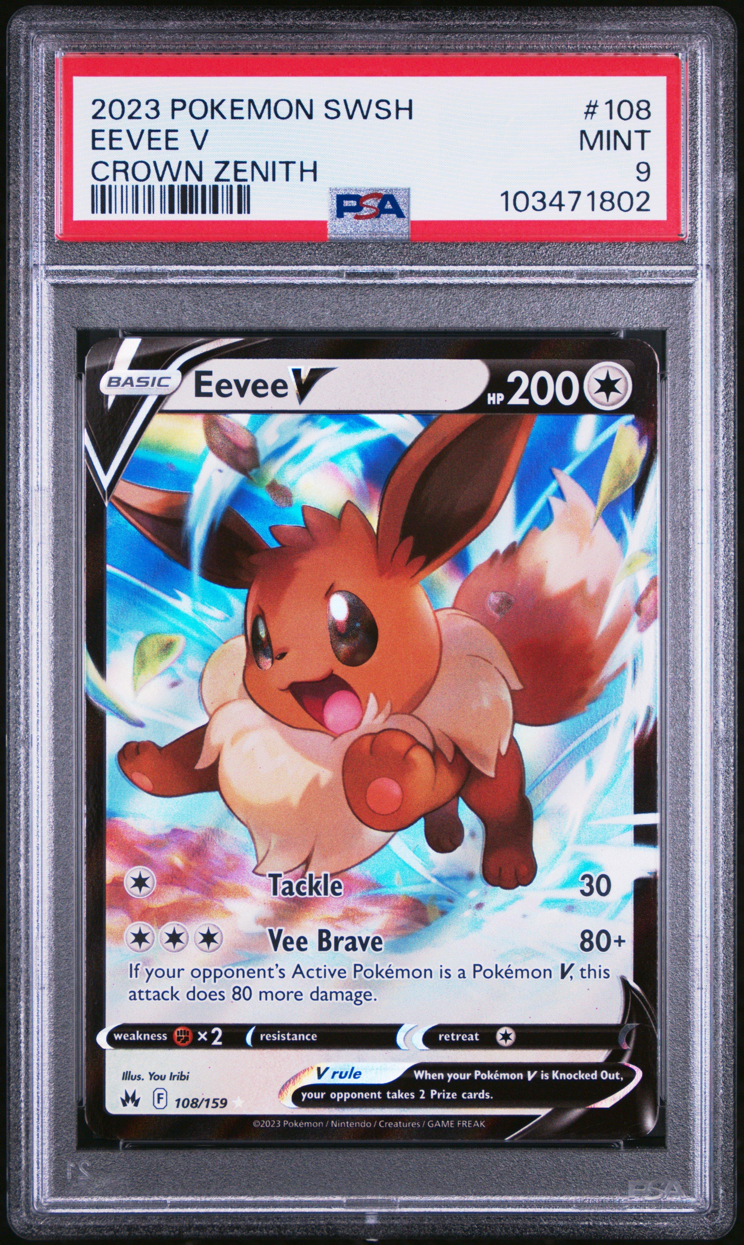 2023 Pokemon Sword And Shield Crown Zenith 108 Eevee V PSA