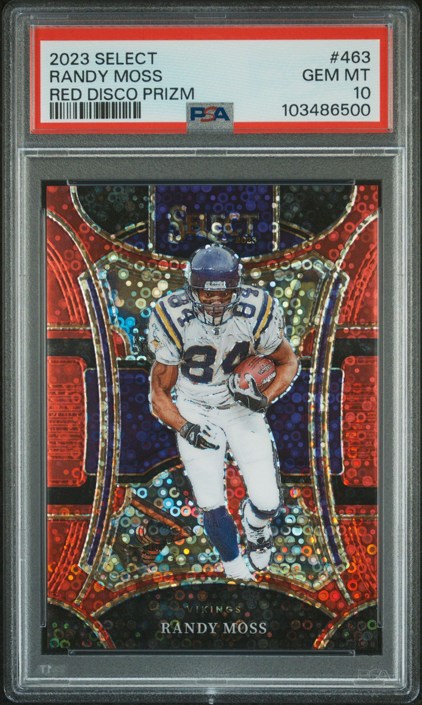 2023 Panini Select 463 Randy Moss Red Disco Prizm PSA 10 Graded