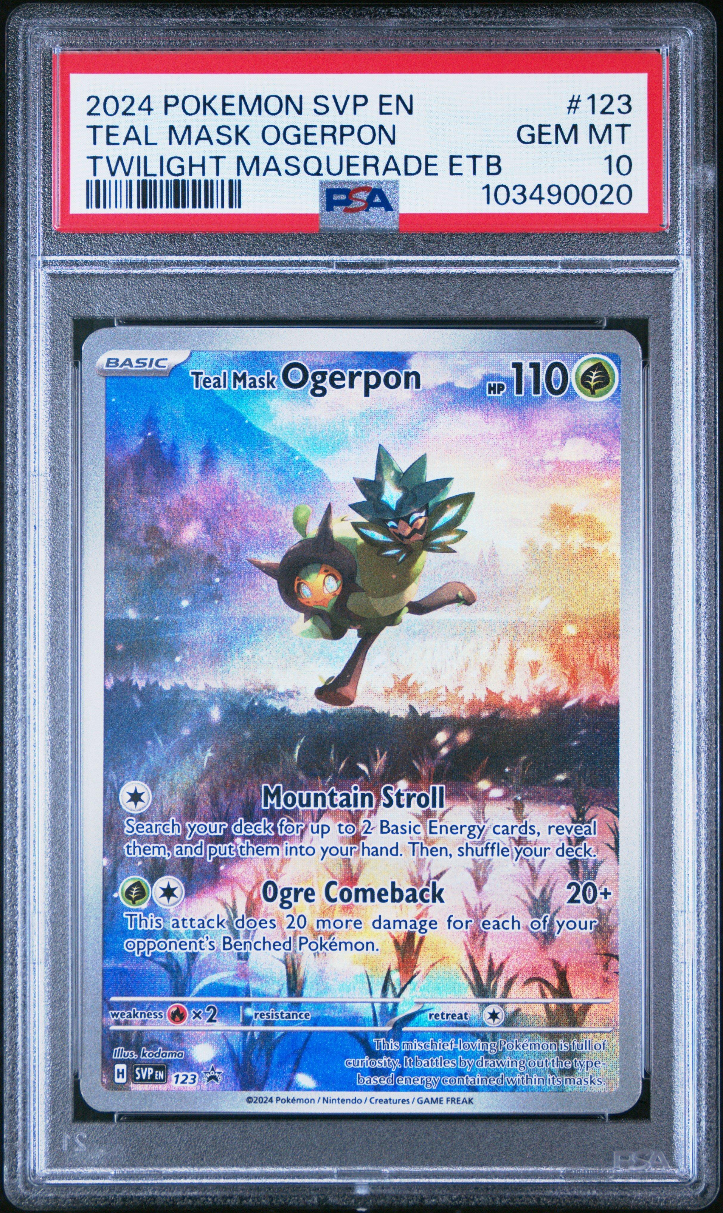 2024 Pokemon Svp En-sv Black Star Promo 123 Teal Mask Ogerpon Twilight Masquerade Elite Trainer Box PSA