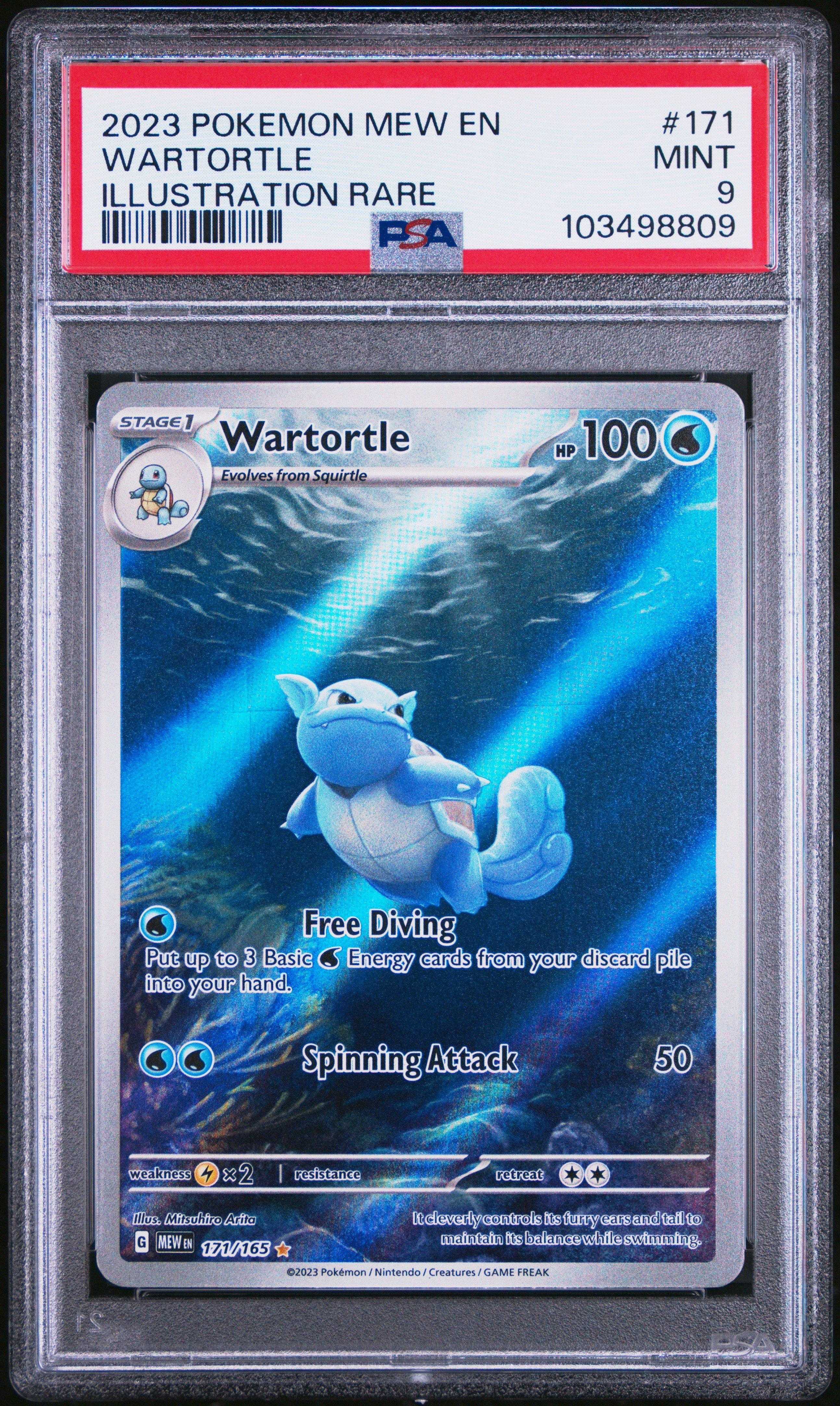 2023 Pokemon Mew En-151 171 Wartortle Illustration Rare PSA