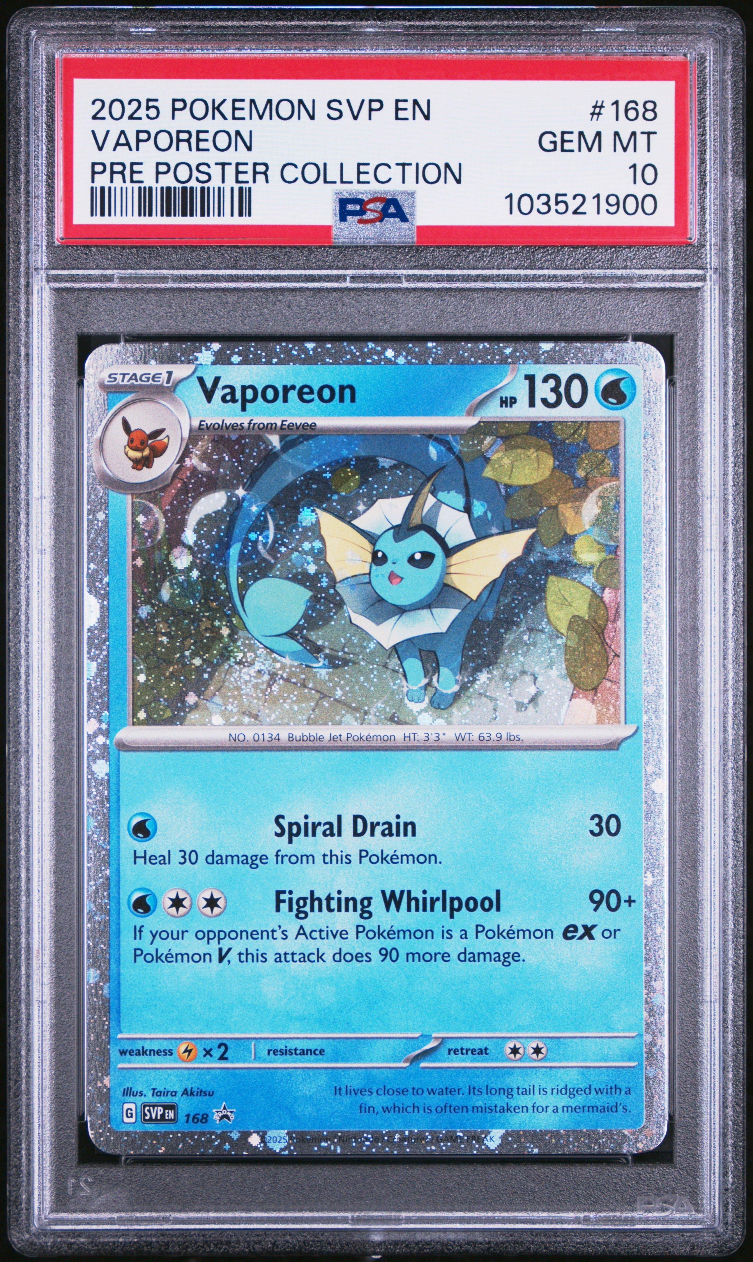 2025 Pokemon Svp En-sv Black Star Promo 168 Vaporeon Prismatic
