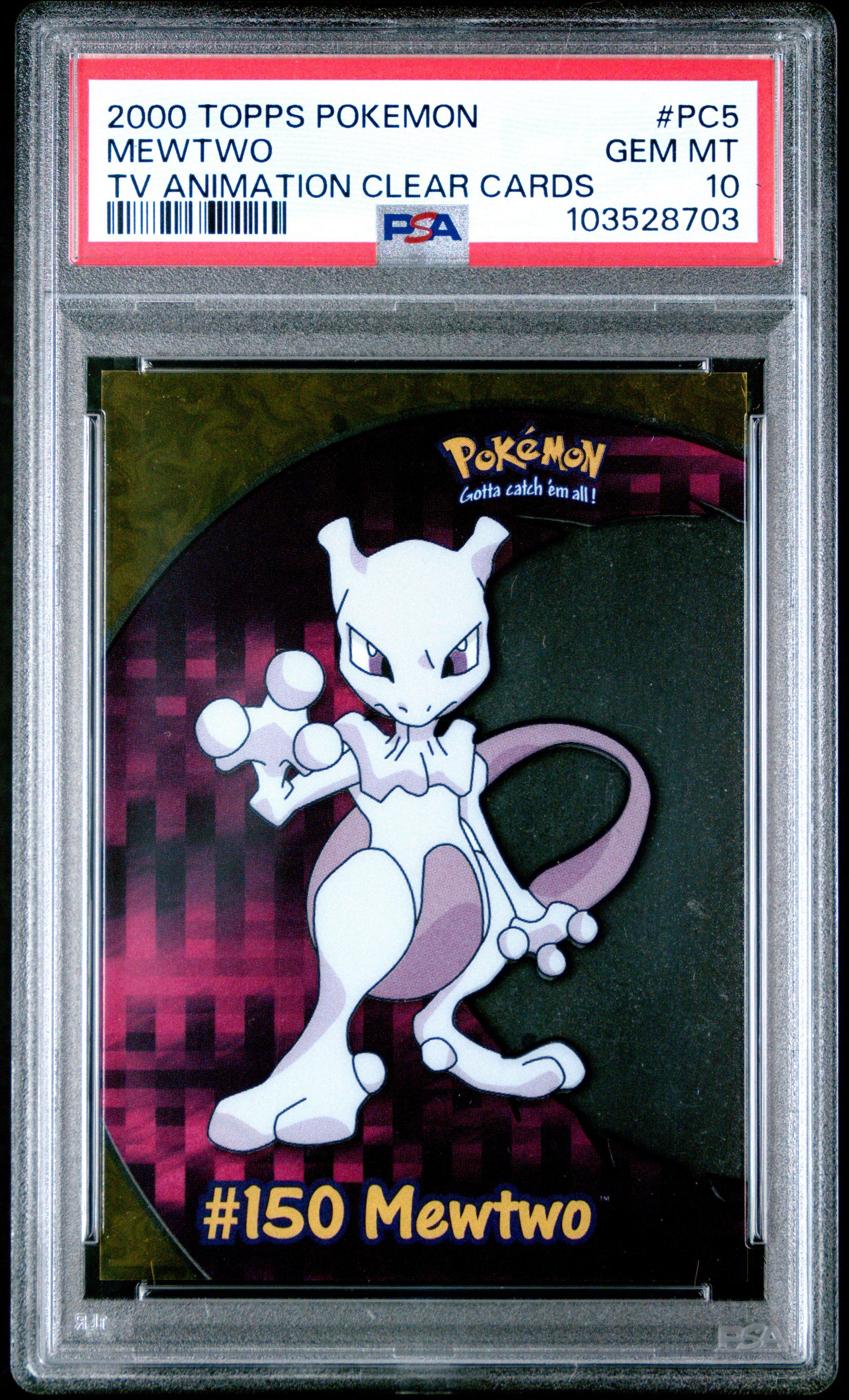 2000 Topps Pokemon Tv Animation Clear Cards Pc5 Mewtwo PSA
