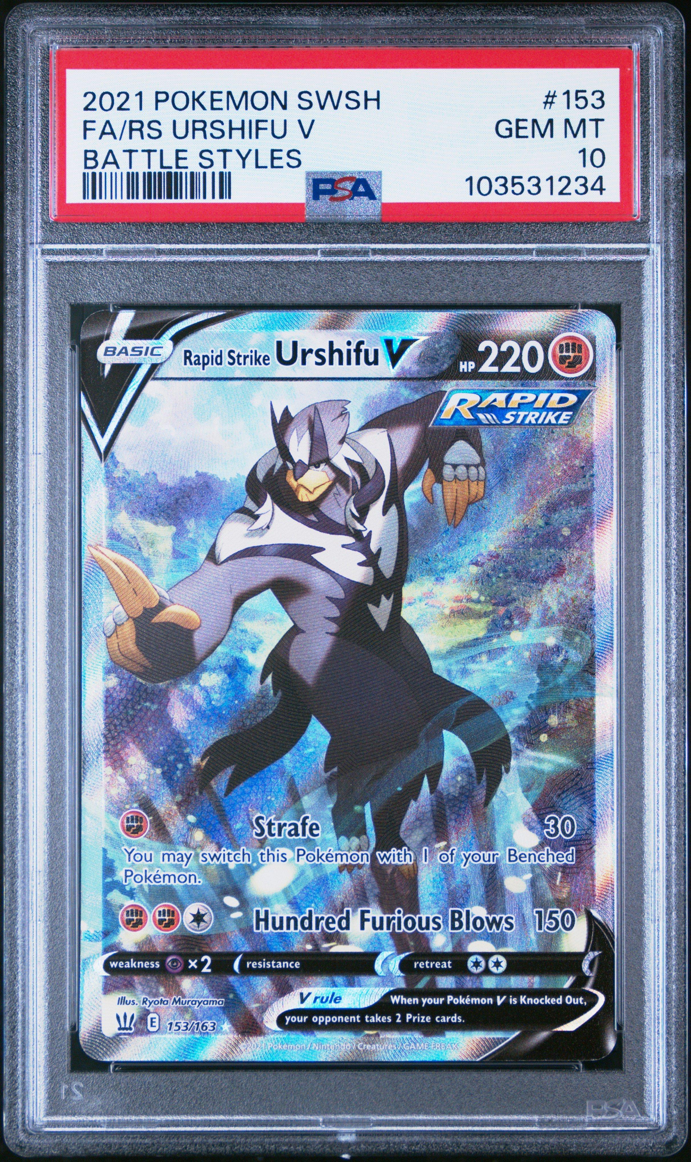 2021 Pokemon Sword & Shield Battle Styles 153 Full Art/rapid Strike Urshifu V PSA