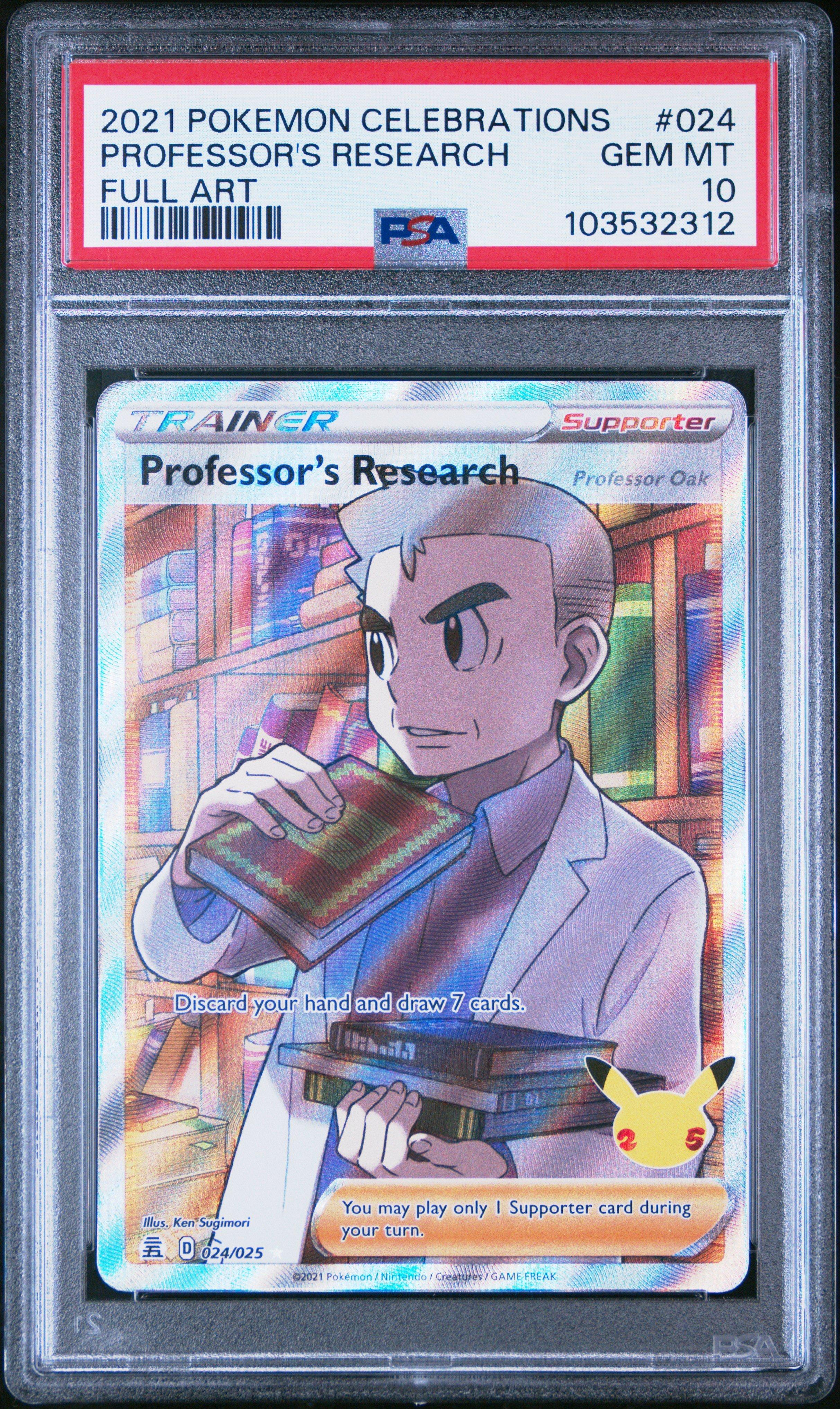2021 Pokemon Celebrations 024 Full Art/professor's Research PSA 10
