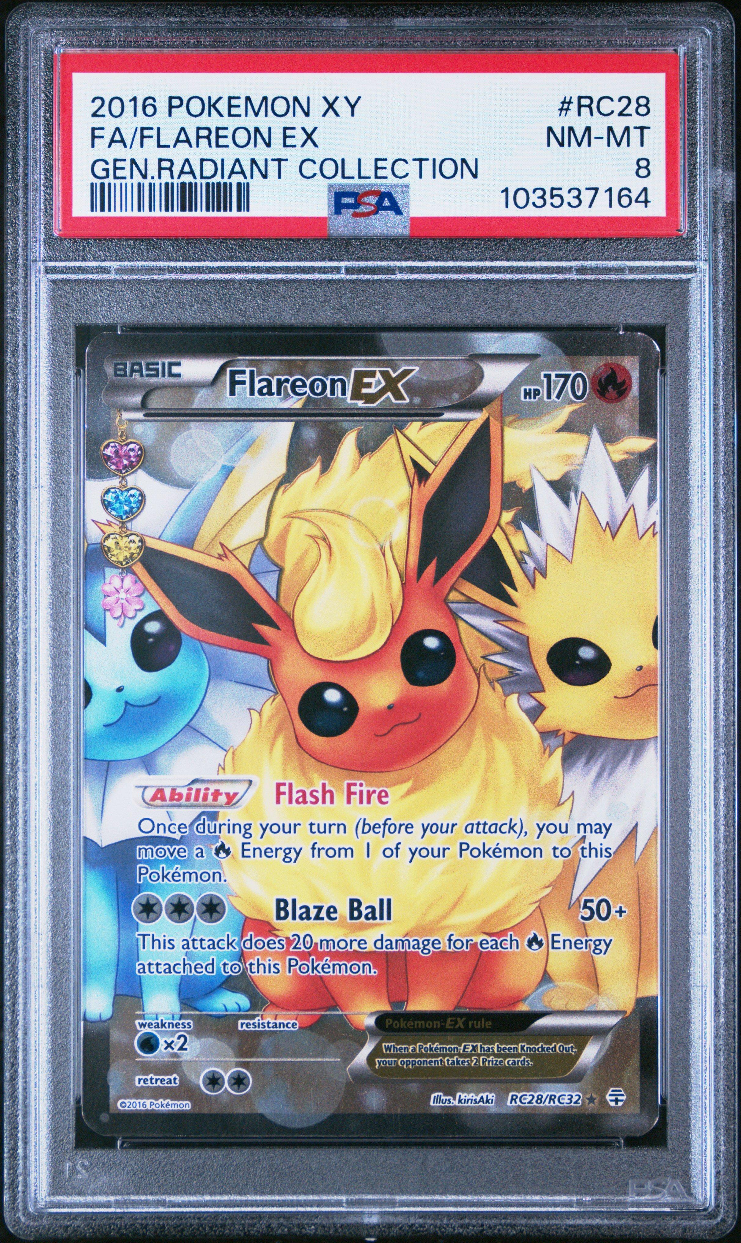 2016 Pokemon Xy Generations Radiant Collection Rc28 Full Art/flareon Ex PSA