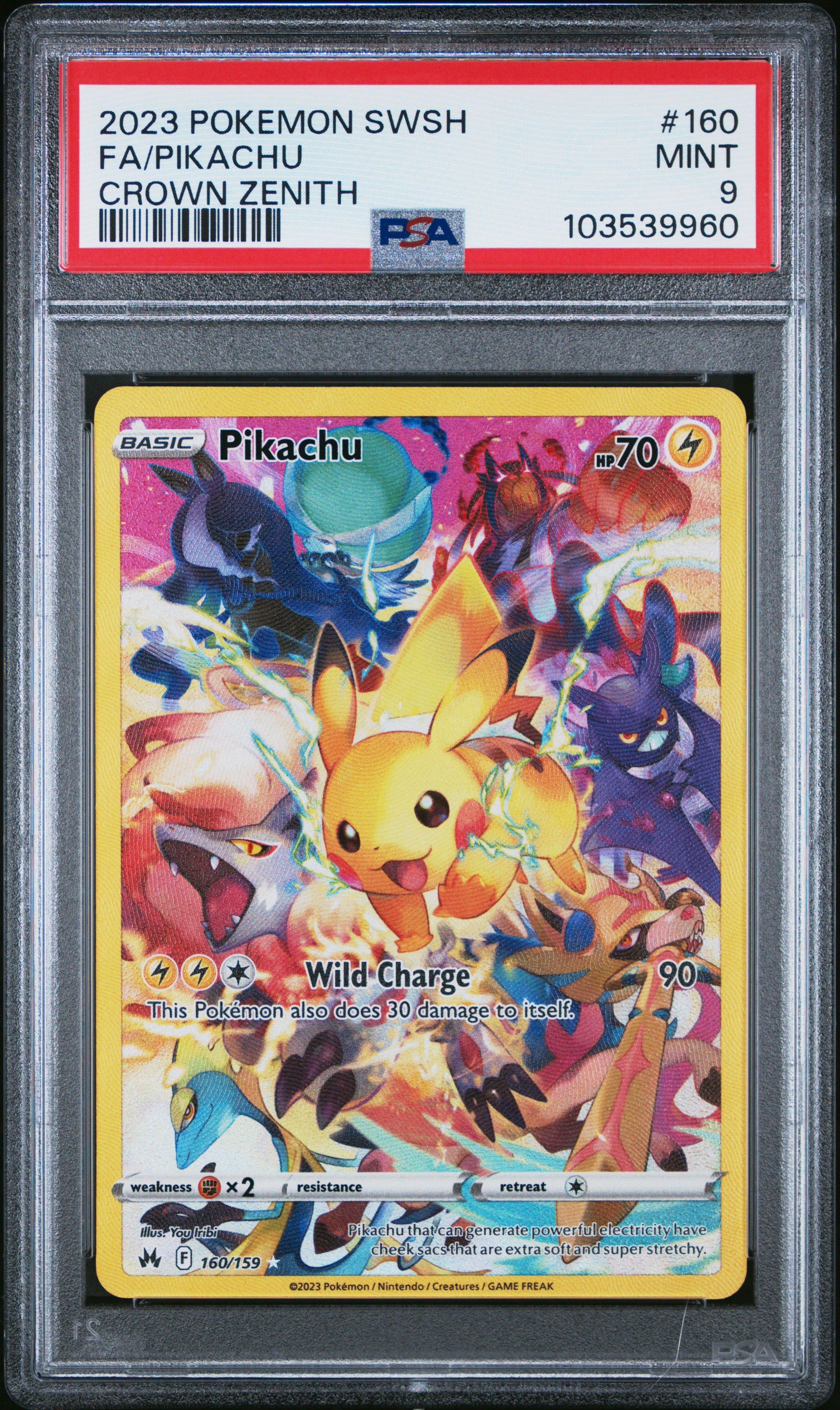 ピカチュウ PSA グレードカードセット 2023 Pokemon Sword And Shield Crown Zenith 160 Full Art/pikachu