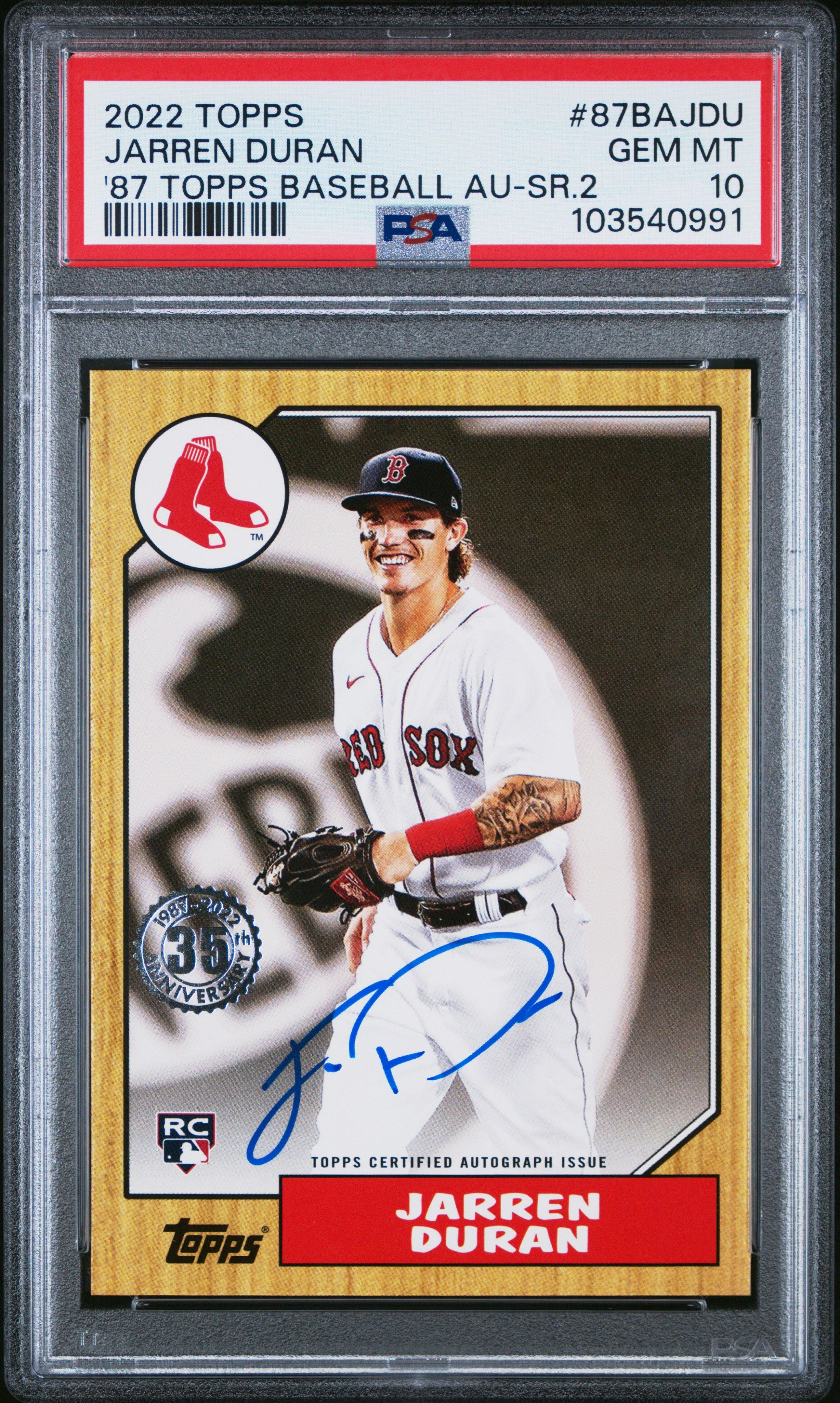 2022 Topps 1987 Topps Baseball Autographs 87bajdu Jarren Duran Series 2 PSA 10