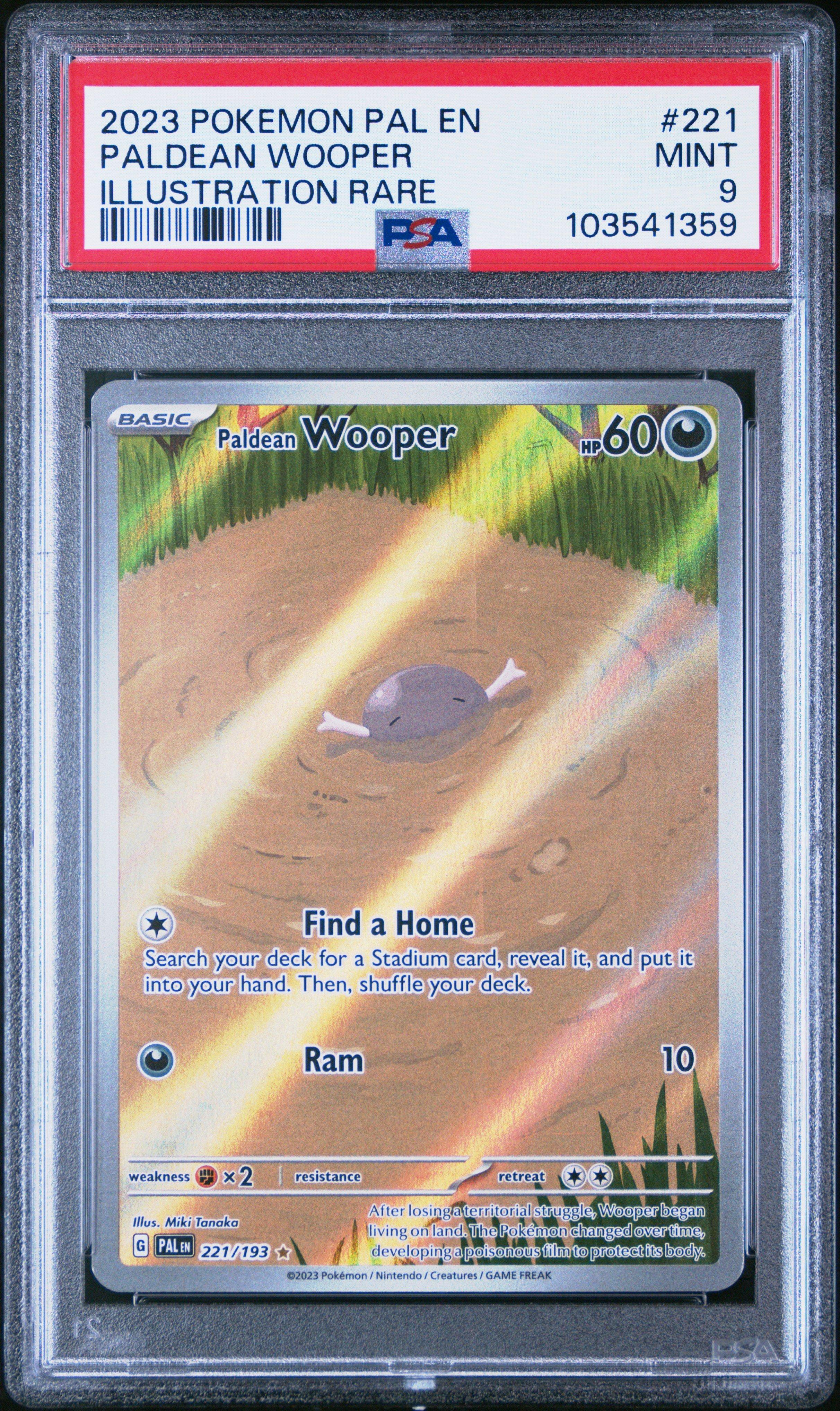 2023 Pokemon Pal En-paldea Evolved 221 Paldean Wooper Illustration Rare PSA