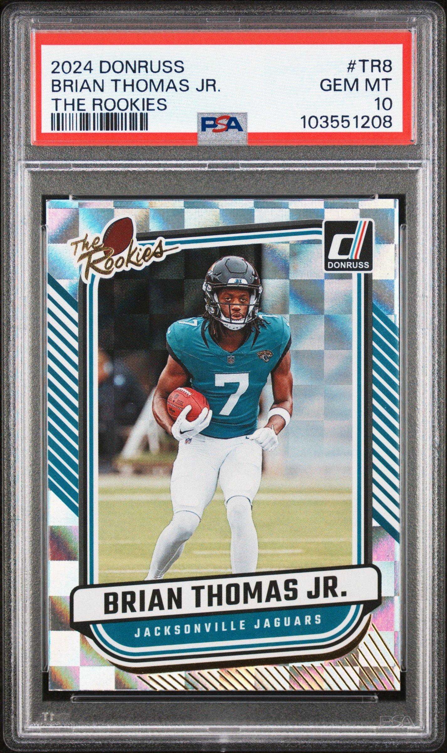 2024 Panini Donruss The Rookies Tr8 Brian Thomas Jr. PSA 10