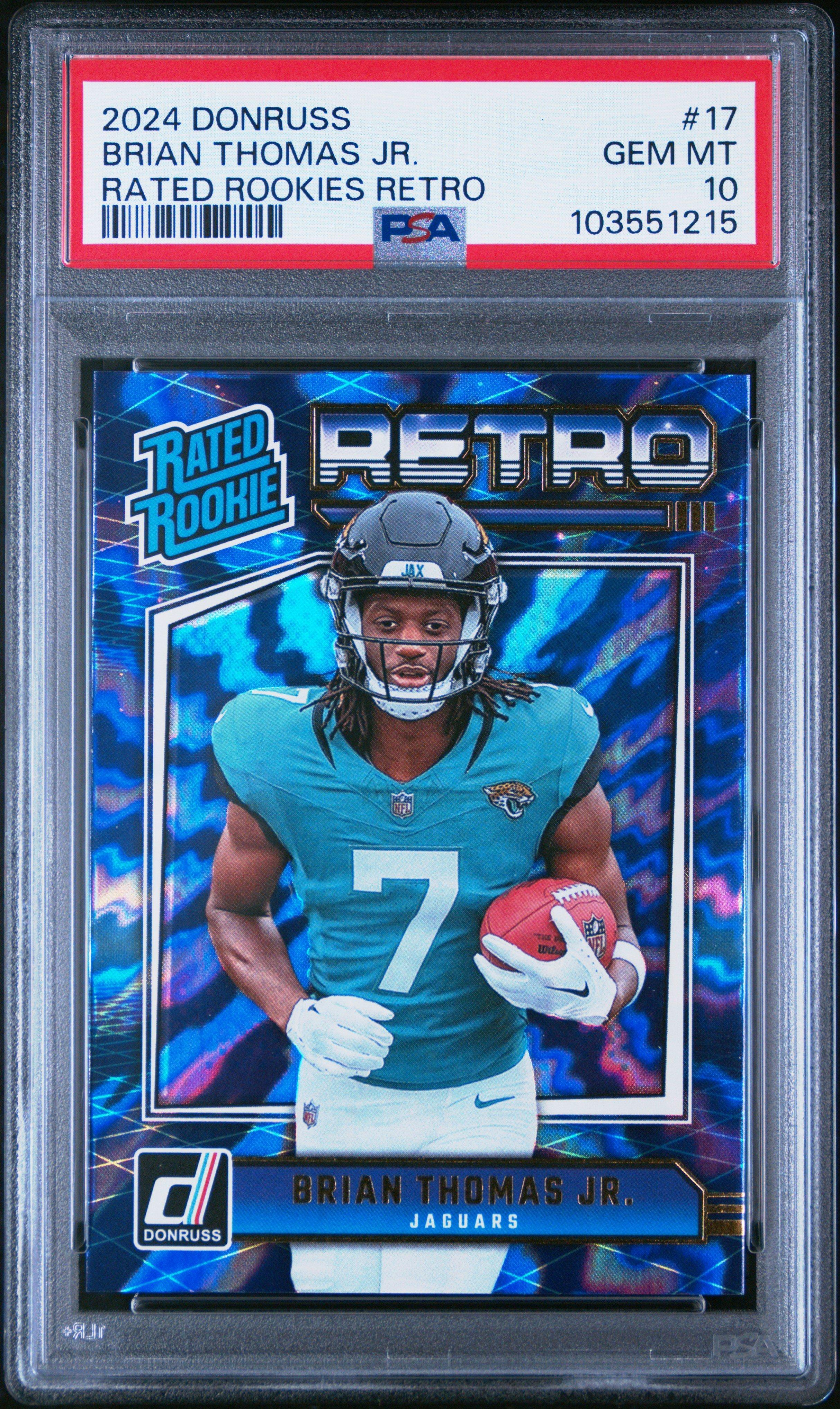 2024 Panini Donruss Rated Rookies Retro 17 Brian Thomas Jr. PSA