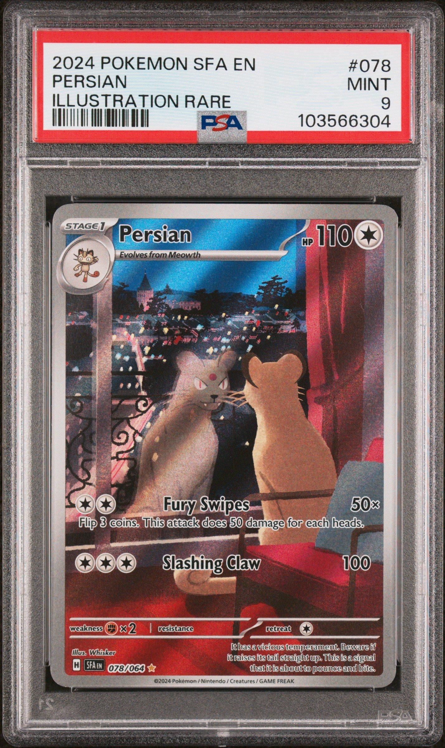 2024 Pokemon Sfa En-shrouded Fable 078 Persian Illustration Rare PSA