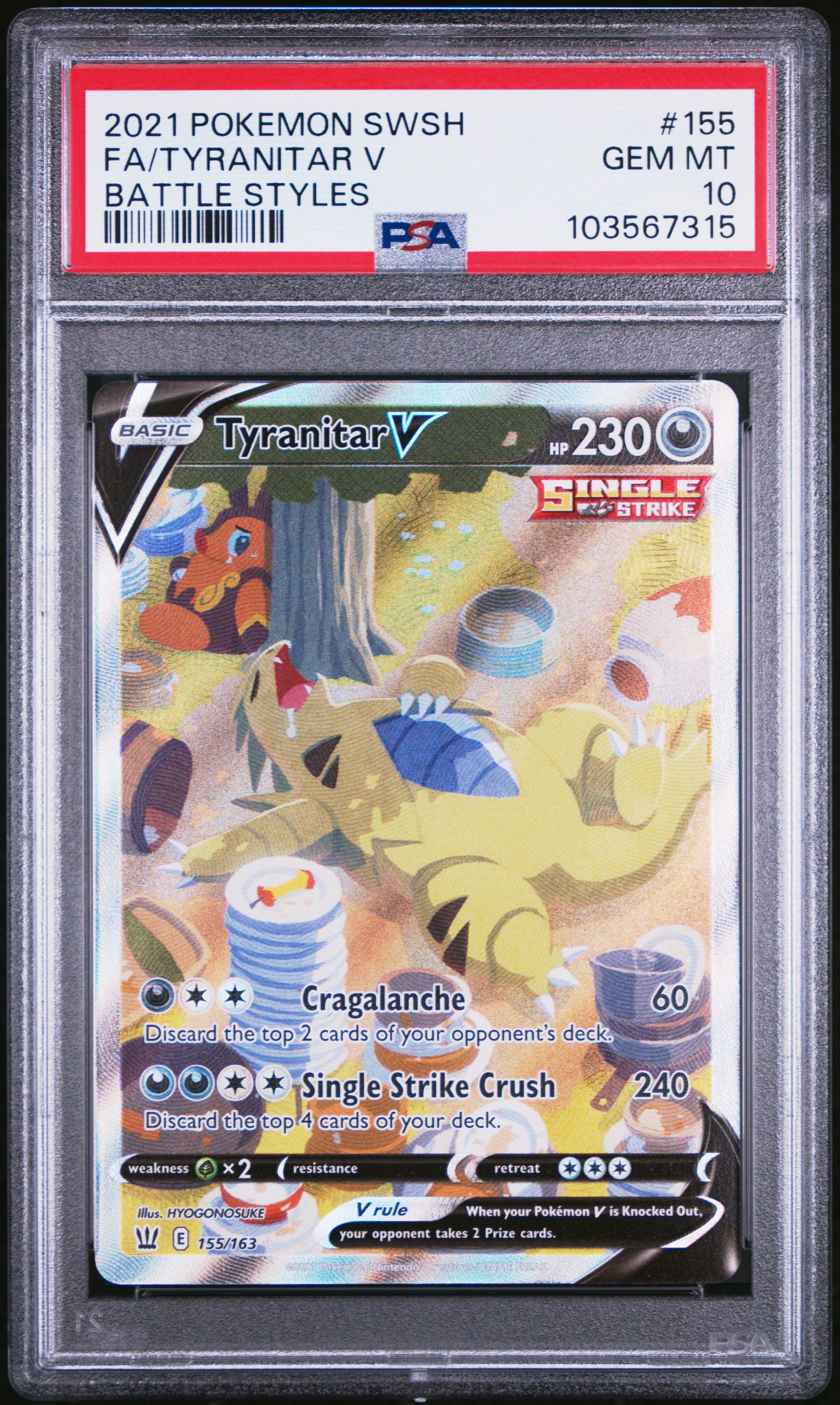 2021 Pokemon Sword & Shield Battle Styles Full Art/tyranitar V PSA
