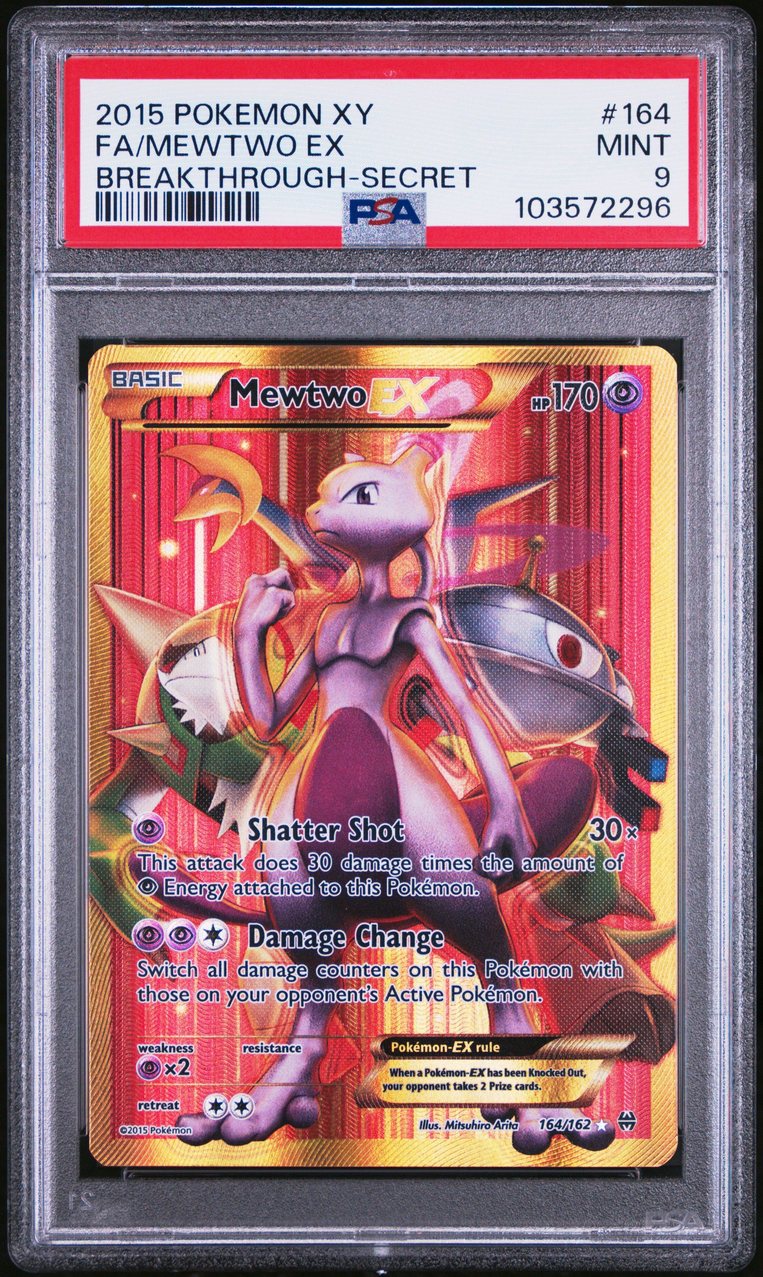 2015 Pokemon Xy Breakthrough Full Art/mewtwo Ex Secret PSA