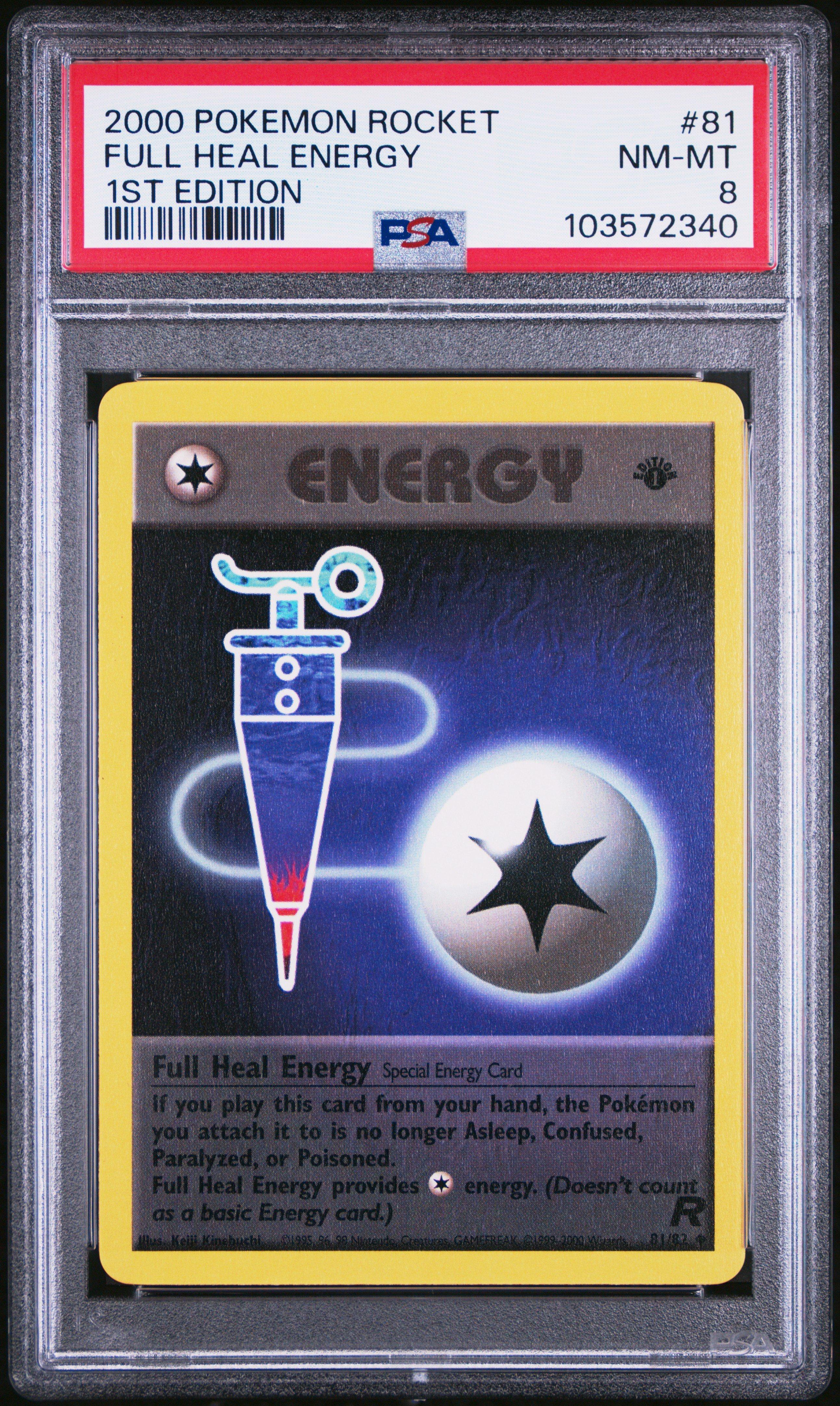 2000 Pokemon Rocket 81 Full Heal Energy 1st Edition PSA