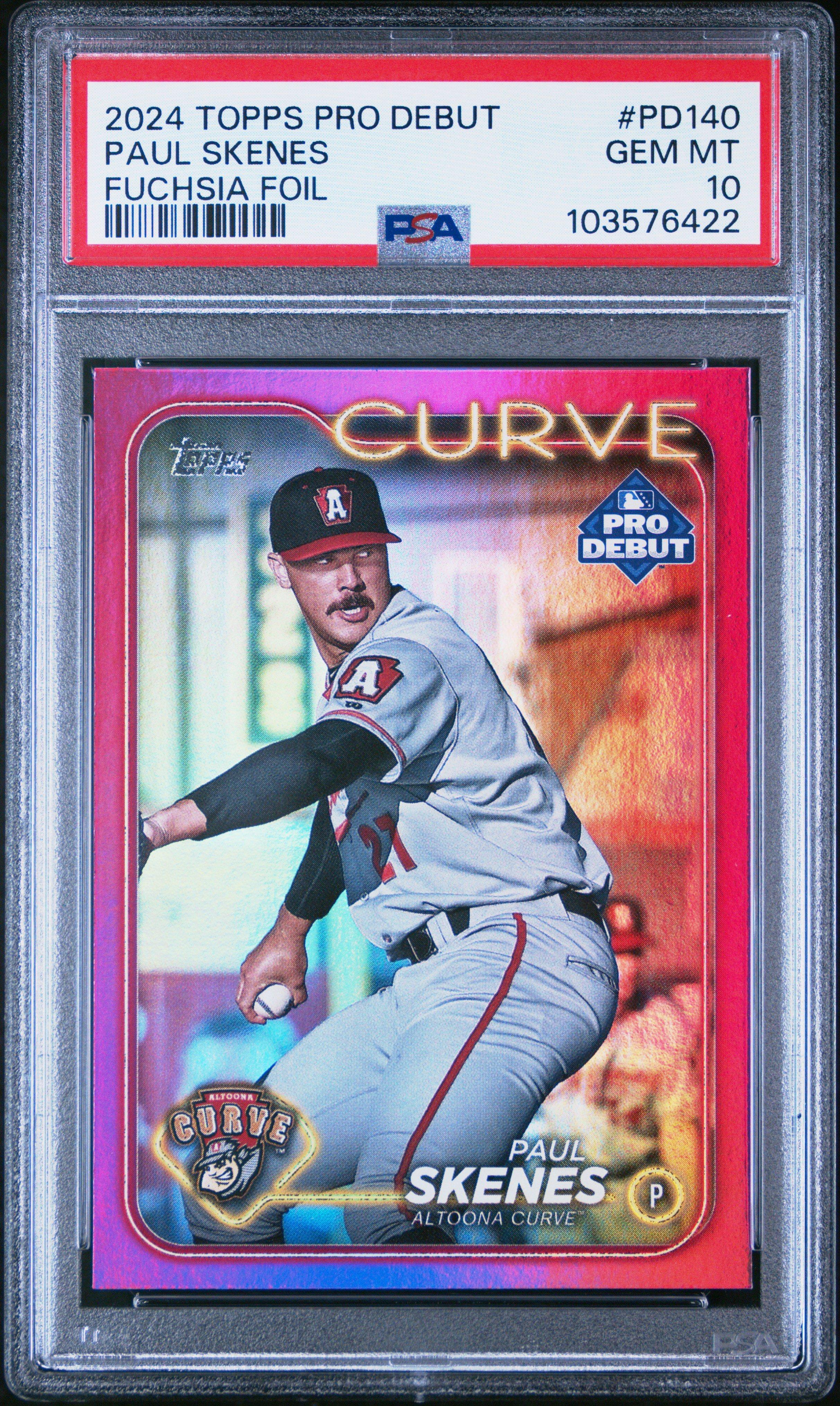 2024 Topps Pro Debut Pd140 Paul Skenes Fuchsia Foil PSA 10