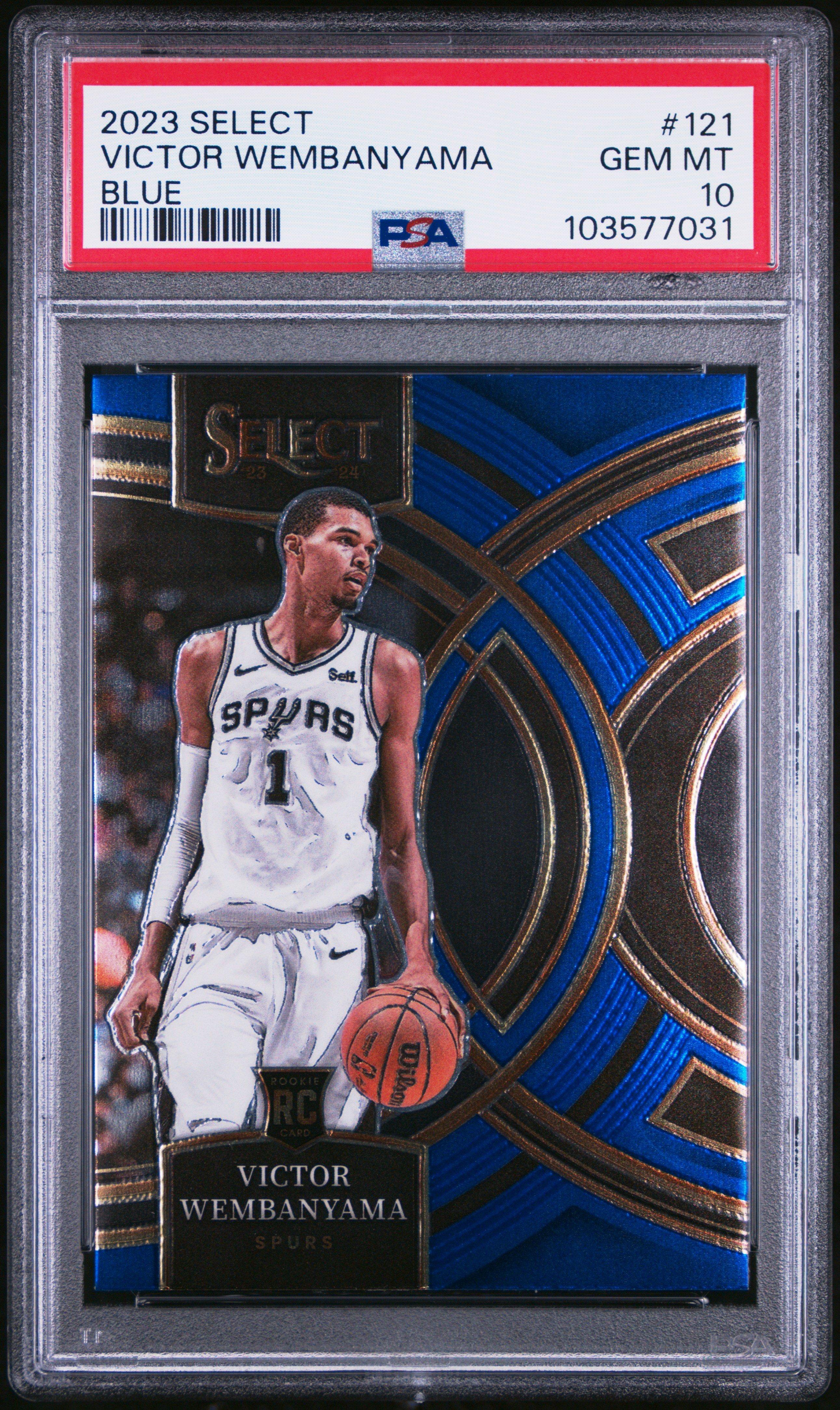 2023 Panini Select 121 Victor Wembanyama Blue PSA 10 Graded Card