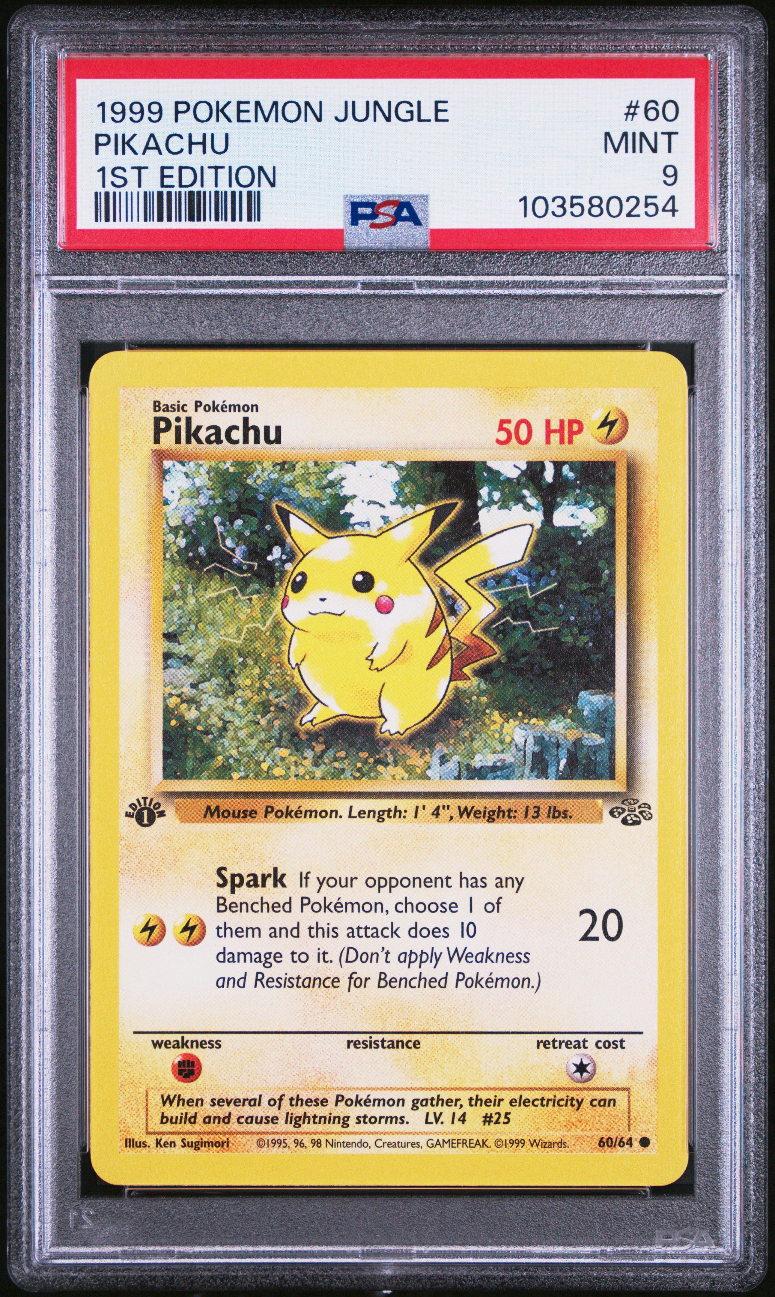 1999 Pokemon Jungle 60 Pikachu 1st Edition PSA