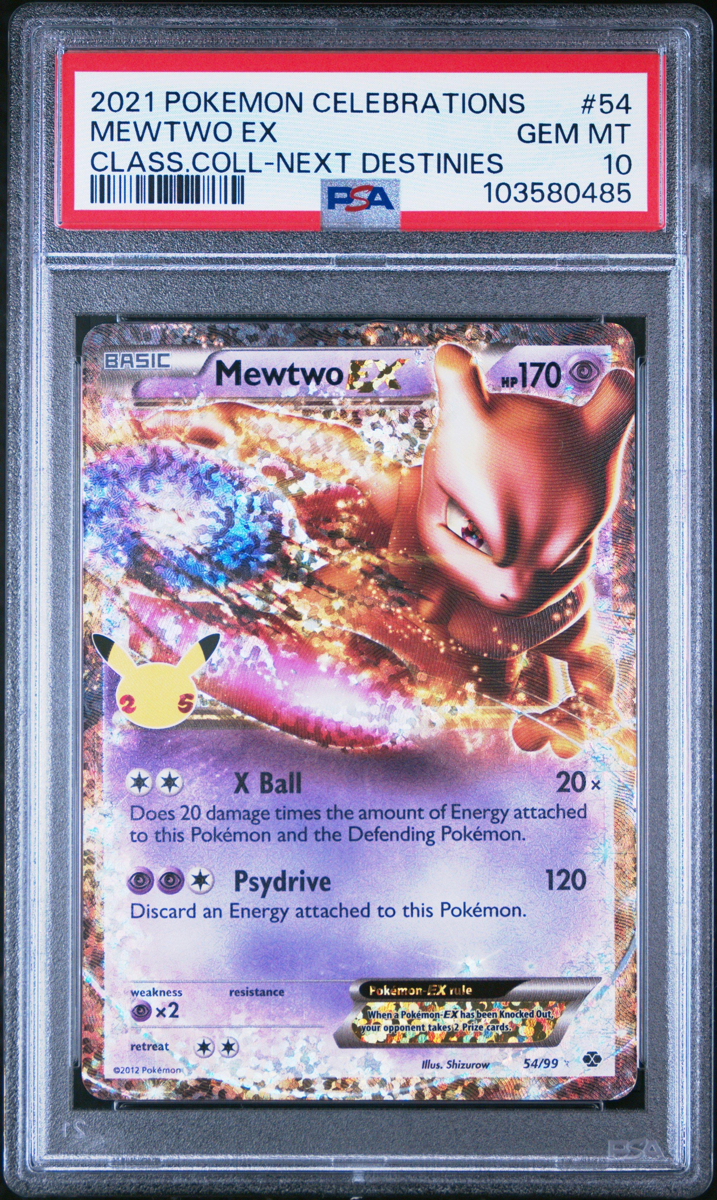 2021 Pokemon Celebrations Classic Collection 54 Mewtwo Ex PSA 10