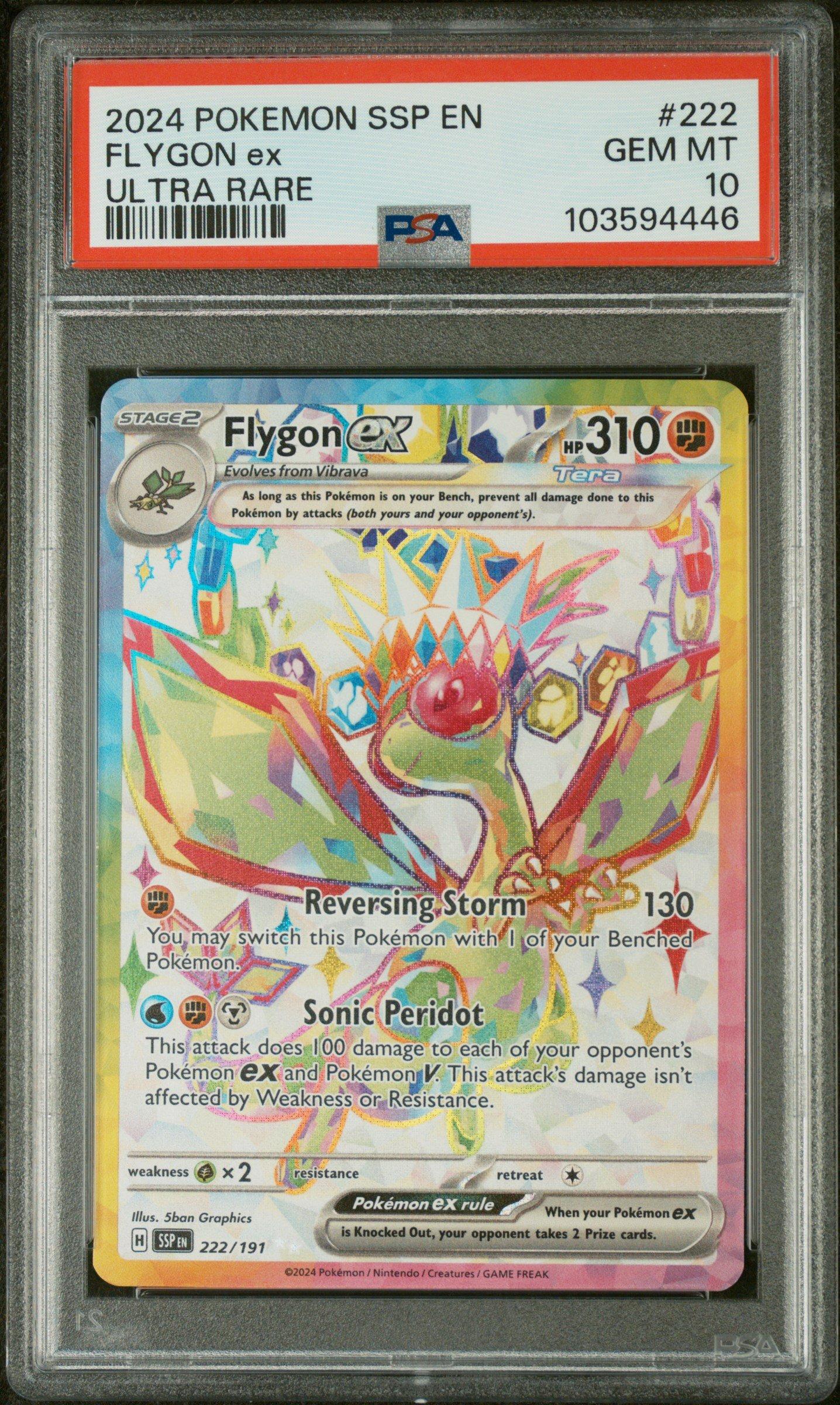 2024 Pokemon Ssp En-surging Sparks 222 Flygon Ex Ultra Rare PSA 10